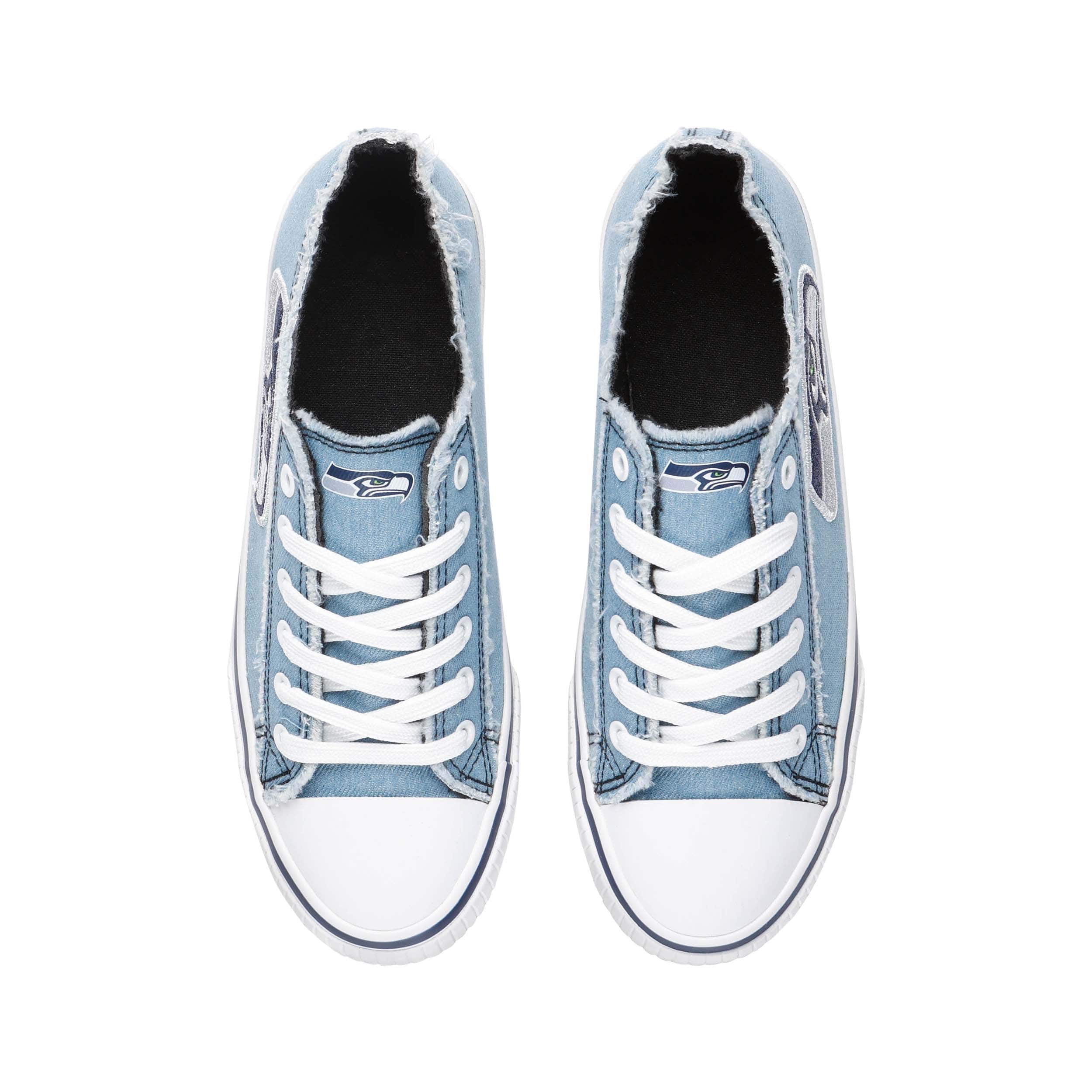 Seattle Seahawks NFL Womens Denim Low Top Canvas Shoes - Image 5