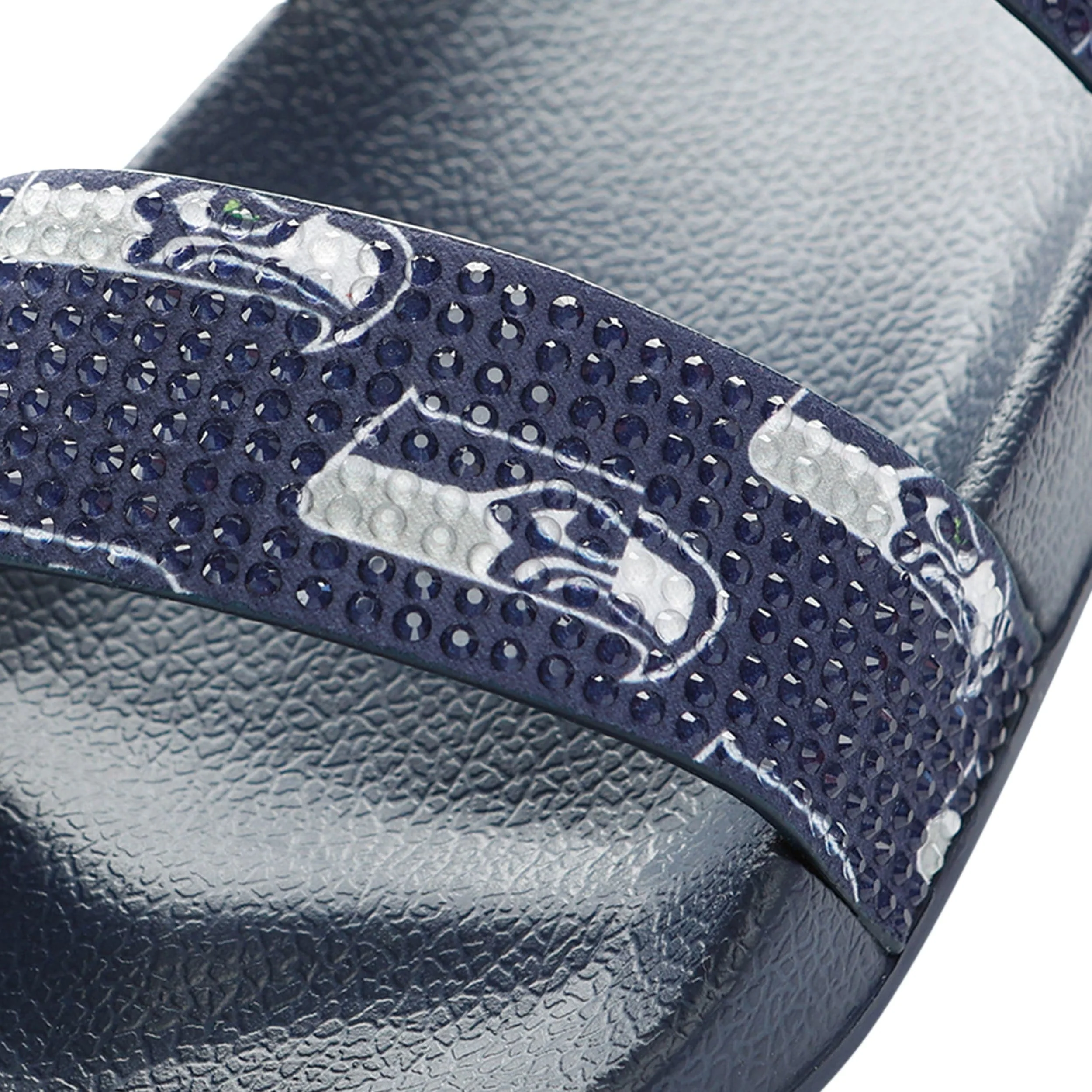 Seattle Seahawks NFL Womens Double Strap Shimmer Sandal - Image 2