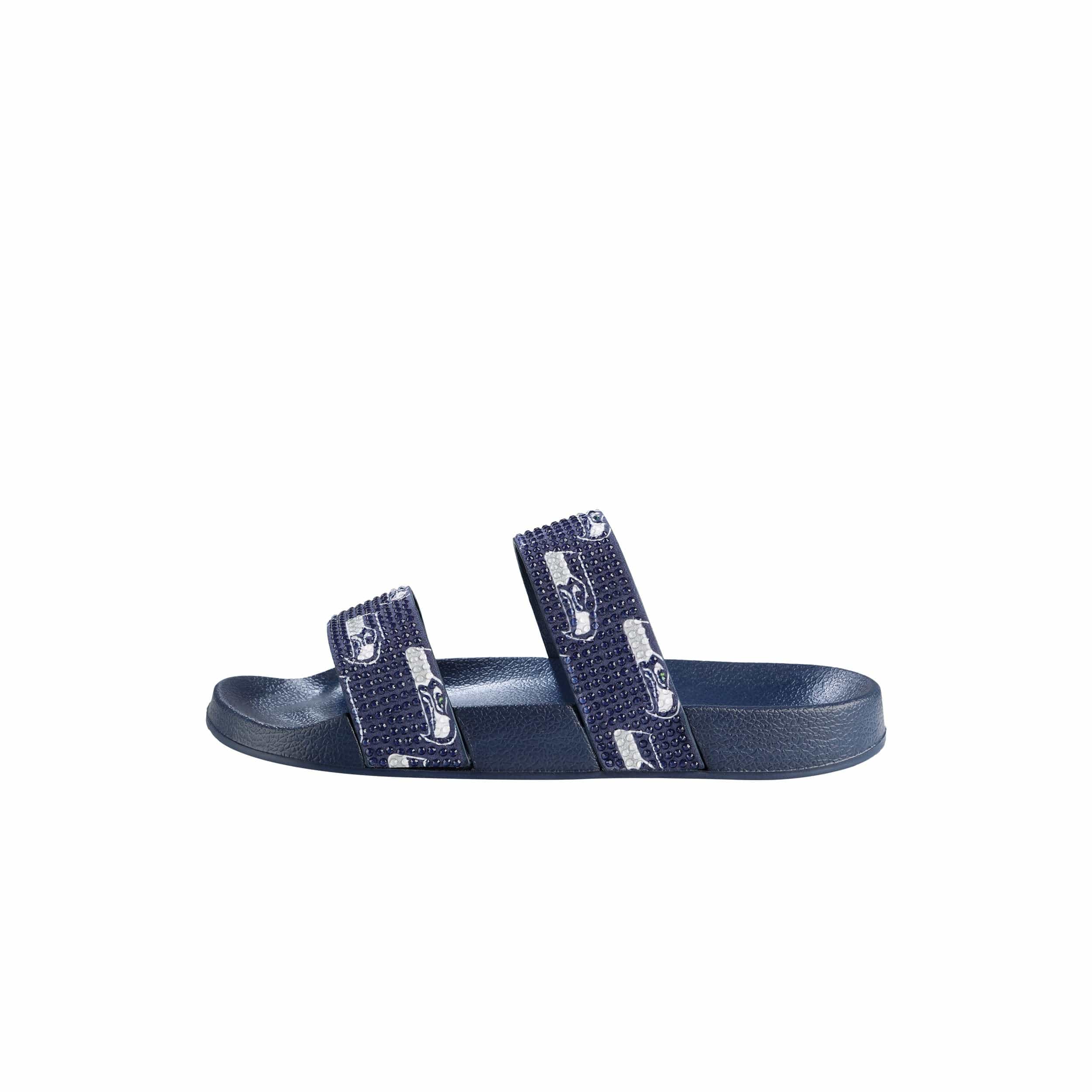 Seattle Seahawks NFL Womens Double Strap Shimmer Sandal - Image 5