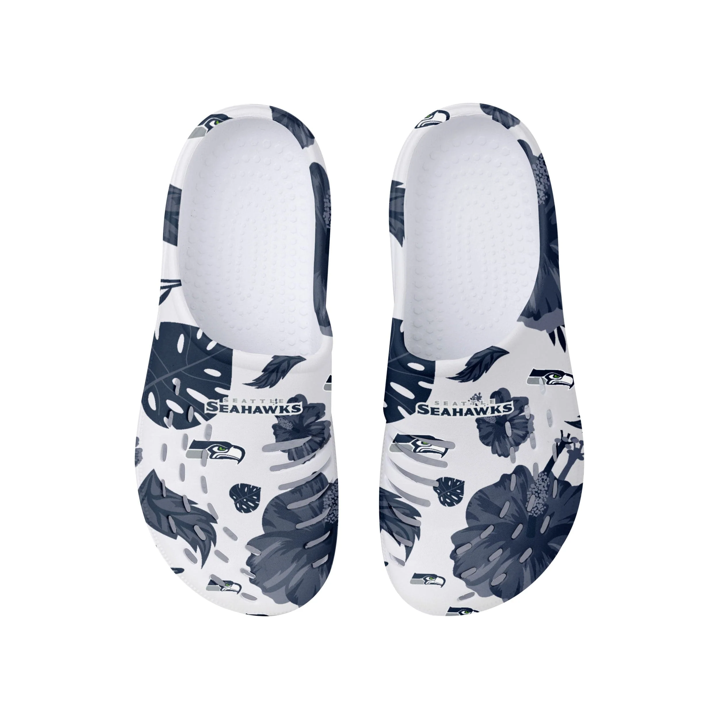Seattle Seahawks NFL Womens Floral White Clog - Image 4