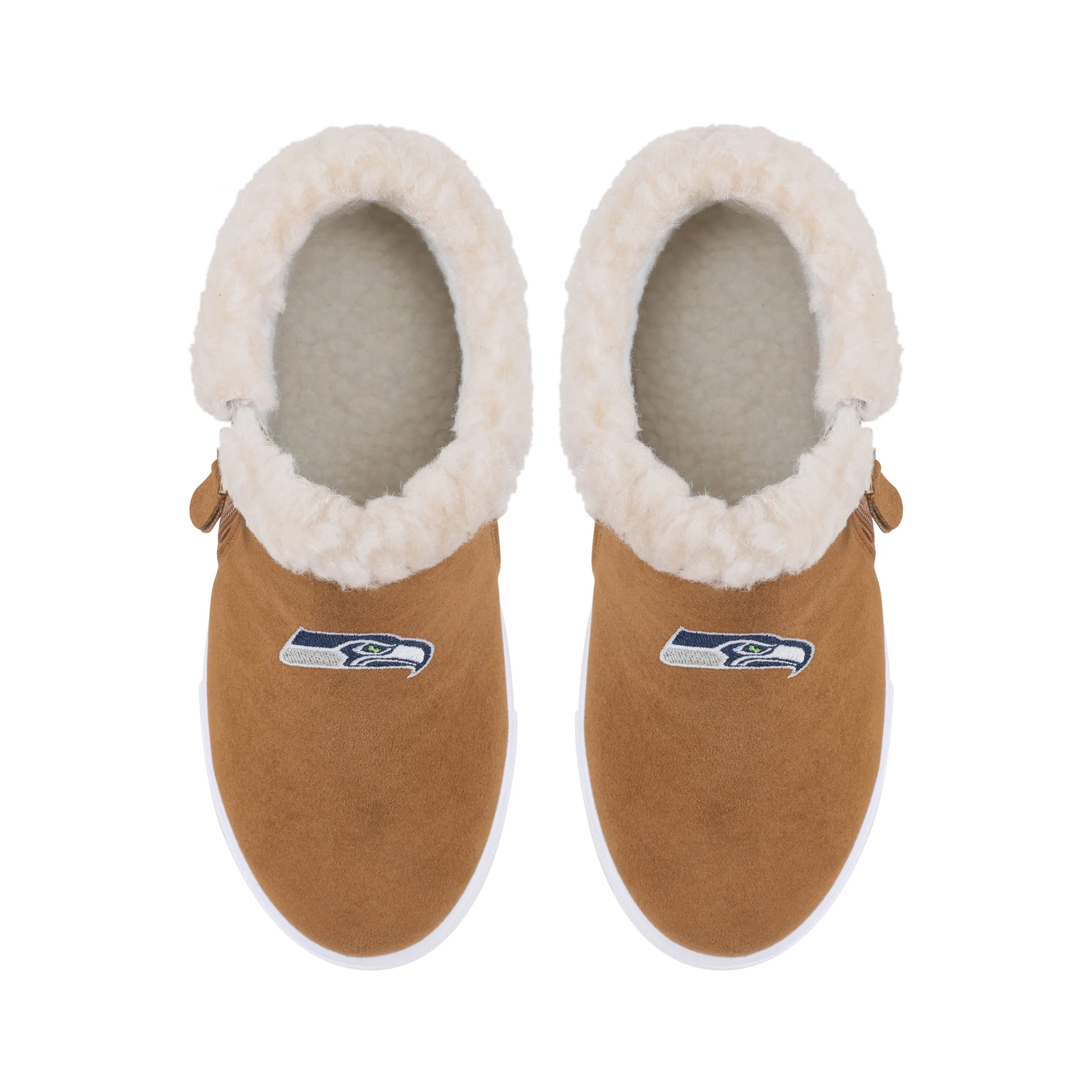 Seattle Seahawks NFL Womens Fuzzy Brim Zipper Boot - Image 4
