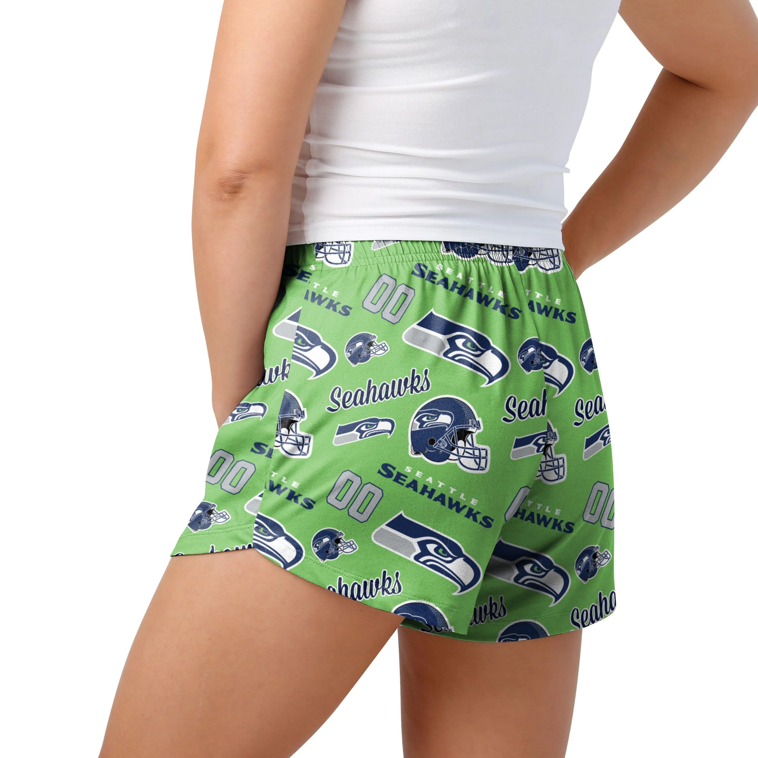 Seattle Seahawks NFL Womens Gameday Ready Lounge Shorts - Image 2