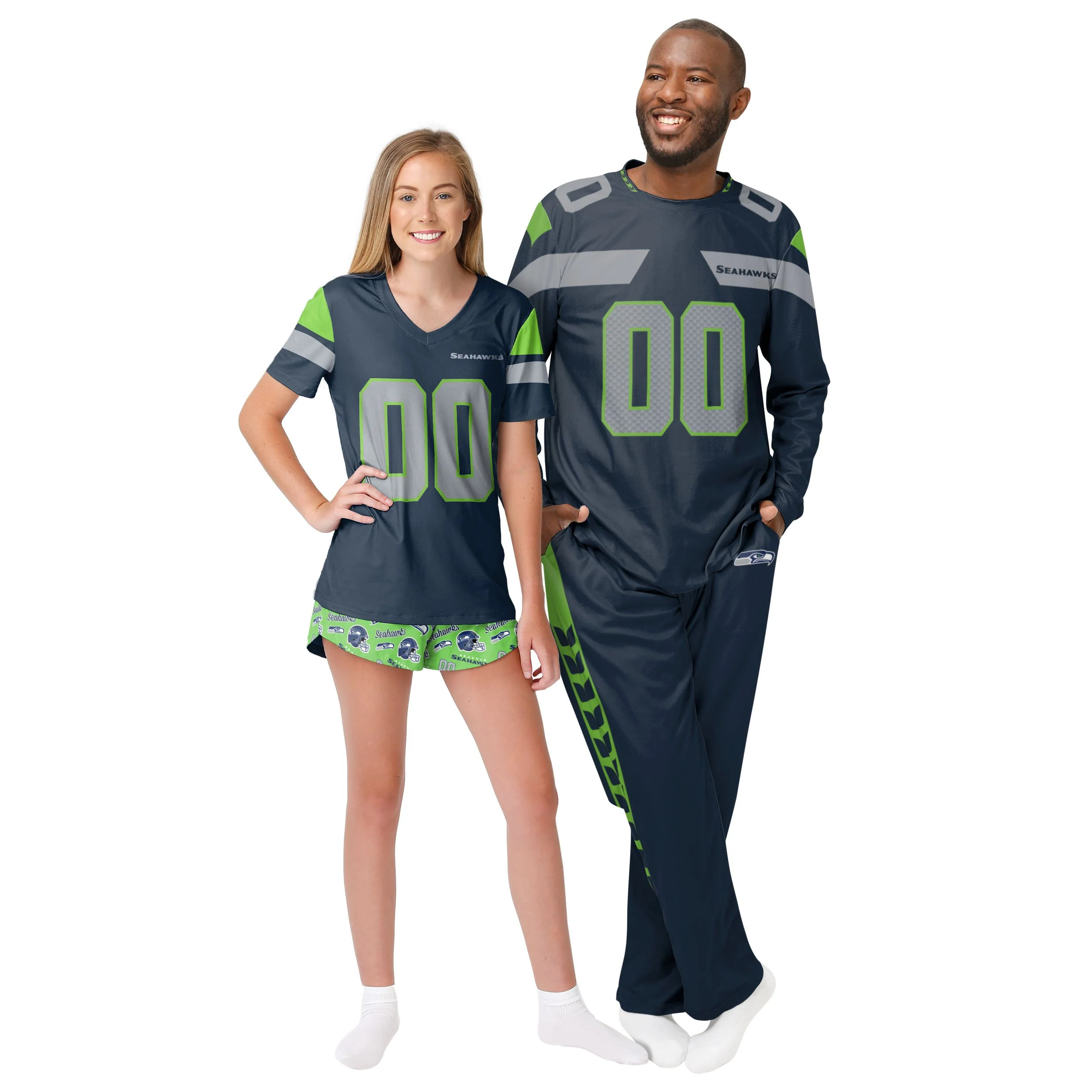 Seattle Seahawks NFL Womens Gameday Ready Pajama Set - Image 3