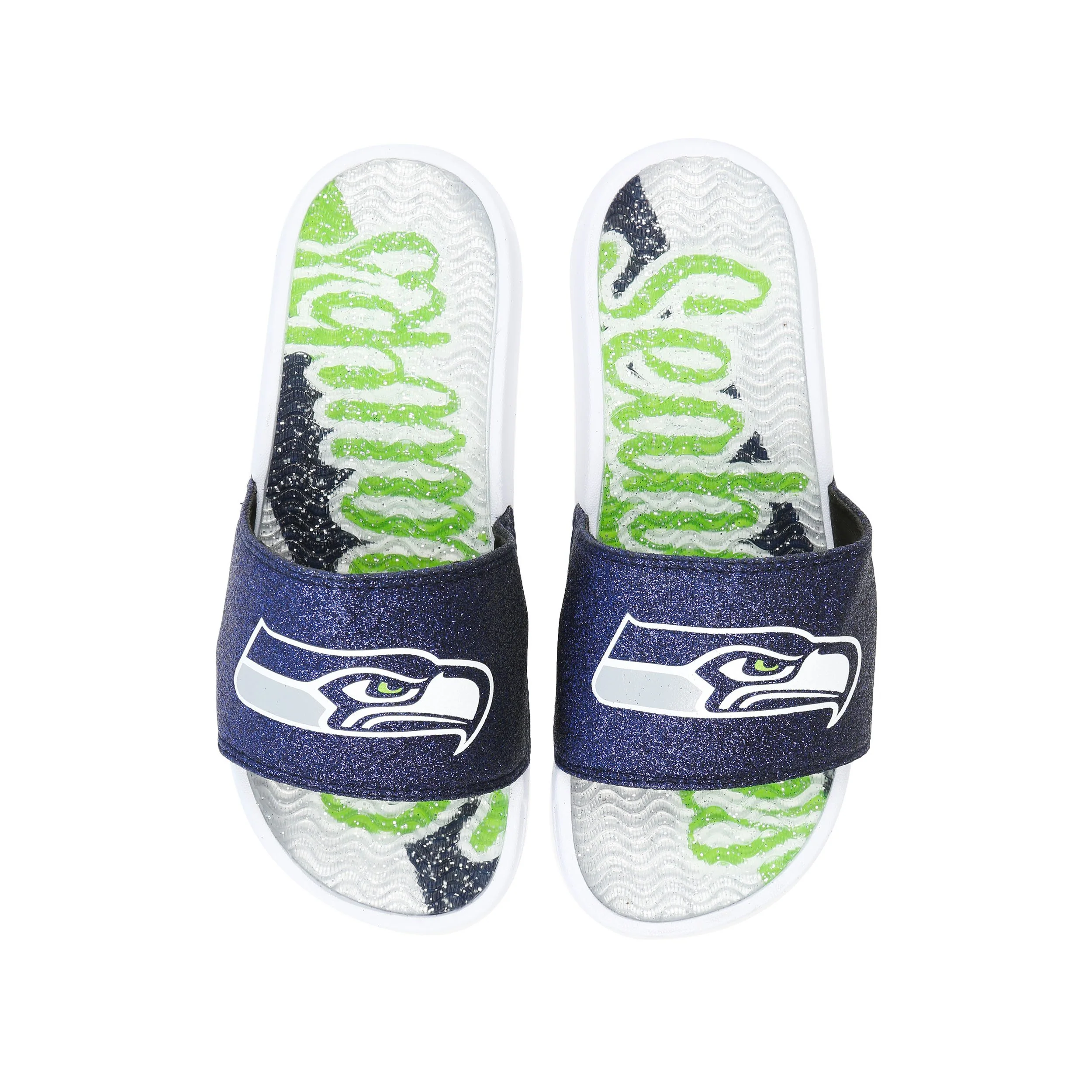Seattle Seahawks NFL Womens Glitter Gel Slide - Image 3