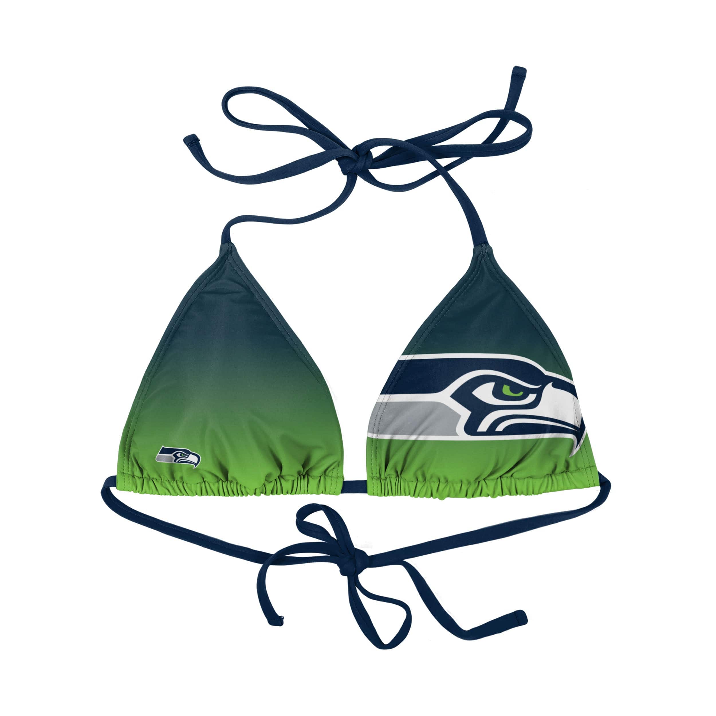 Seattle Seahawks NFL Womens Gradient Big Logo Bikini Top - Image 2