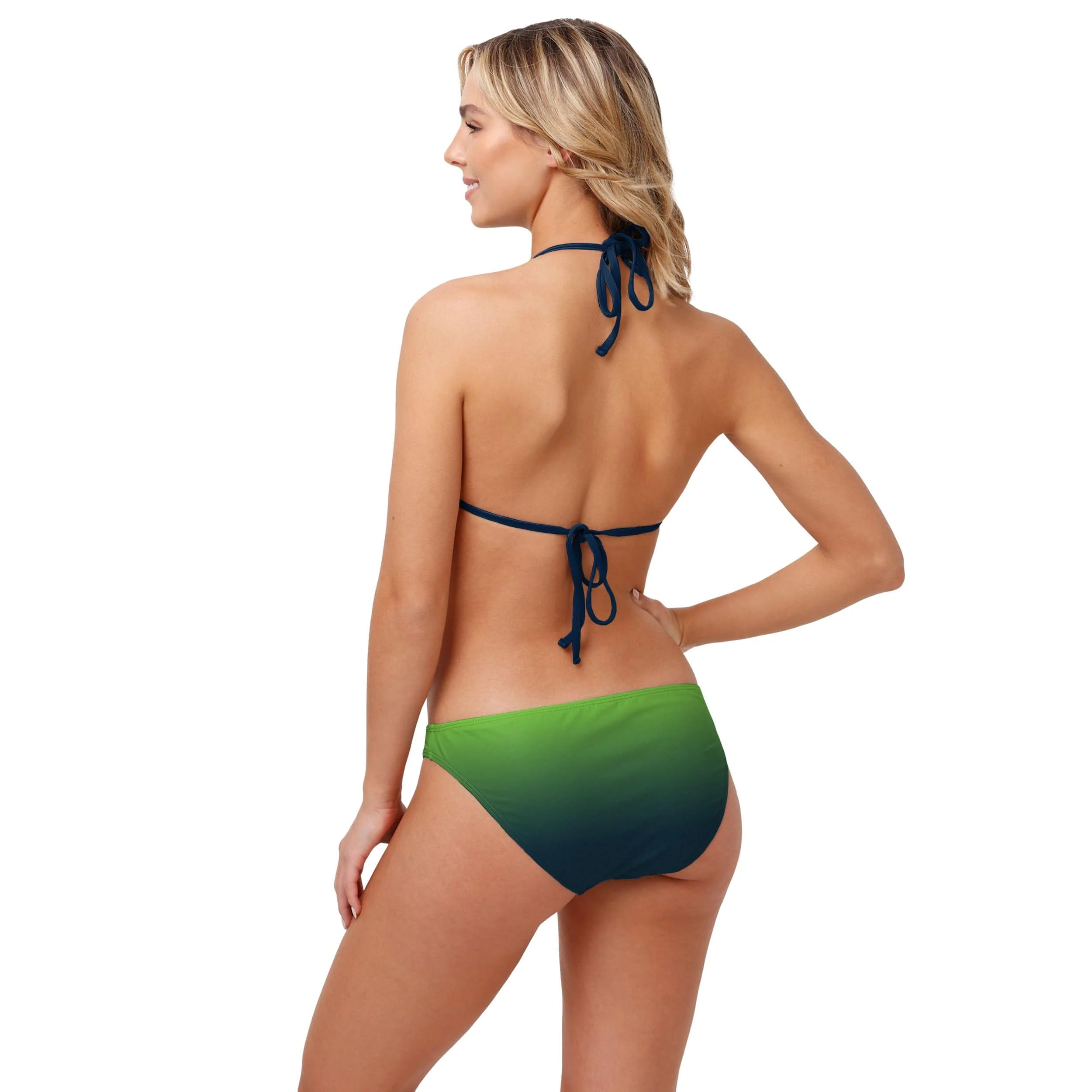 Seattle Seahawks NFL Womens Gradient Big Logo Bikini Top - Image 3