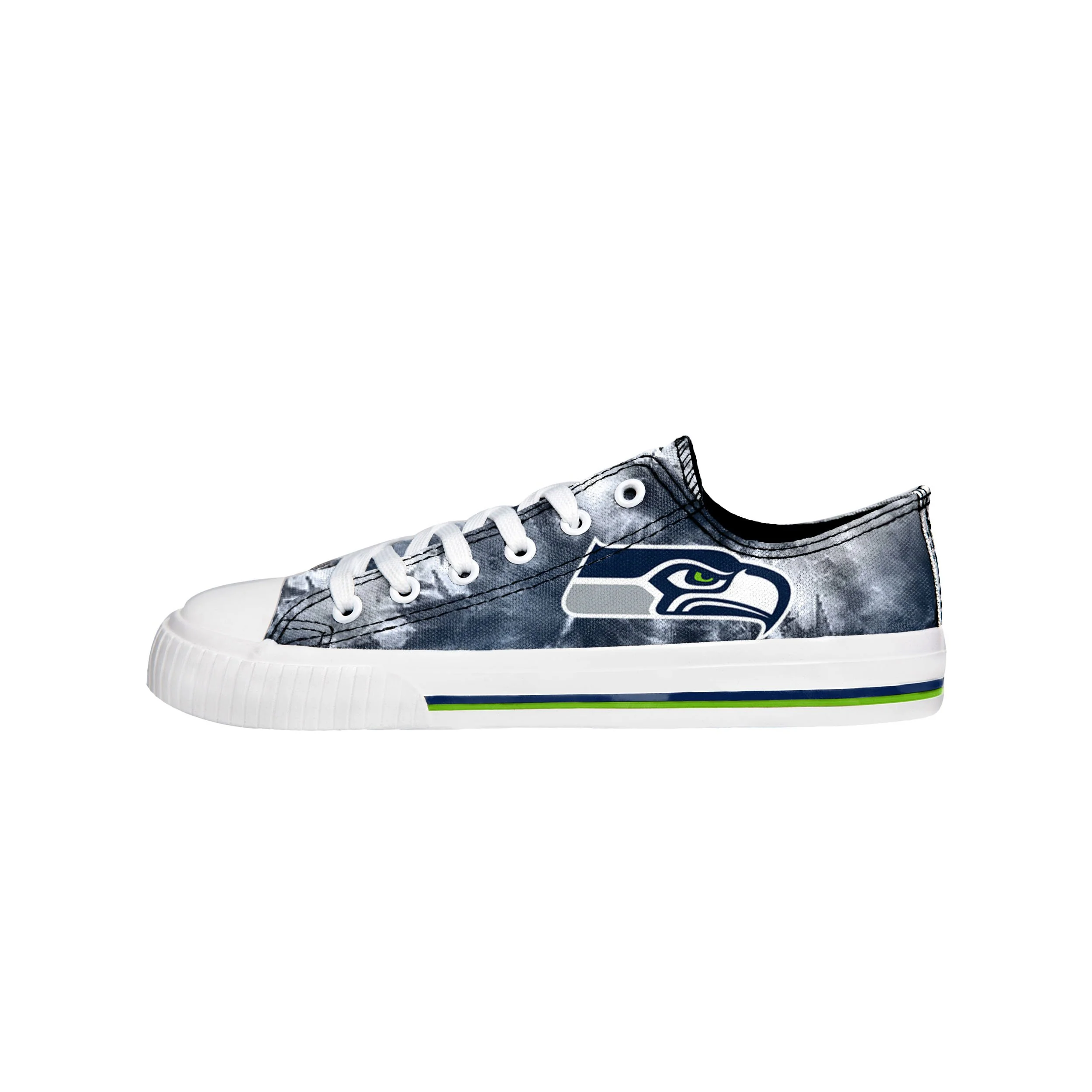 Seattle Seahawks NFL Womens Low Top Tie-Dye Canvas Shoes - Image 2
