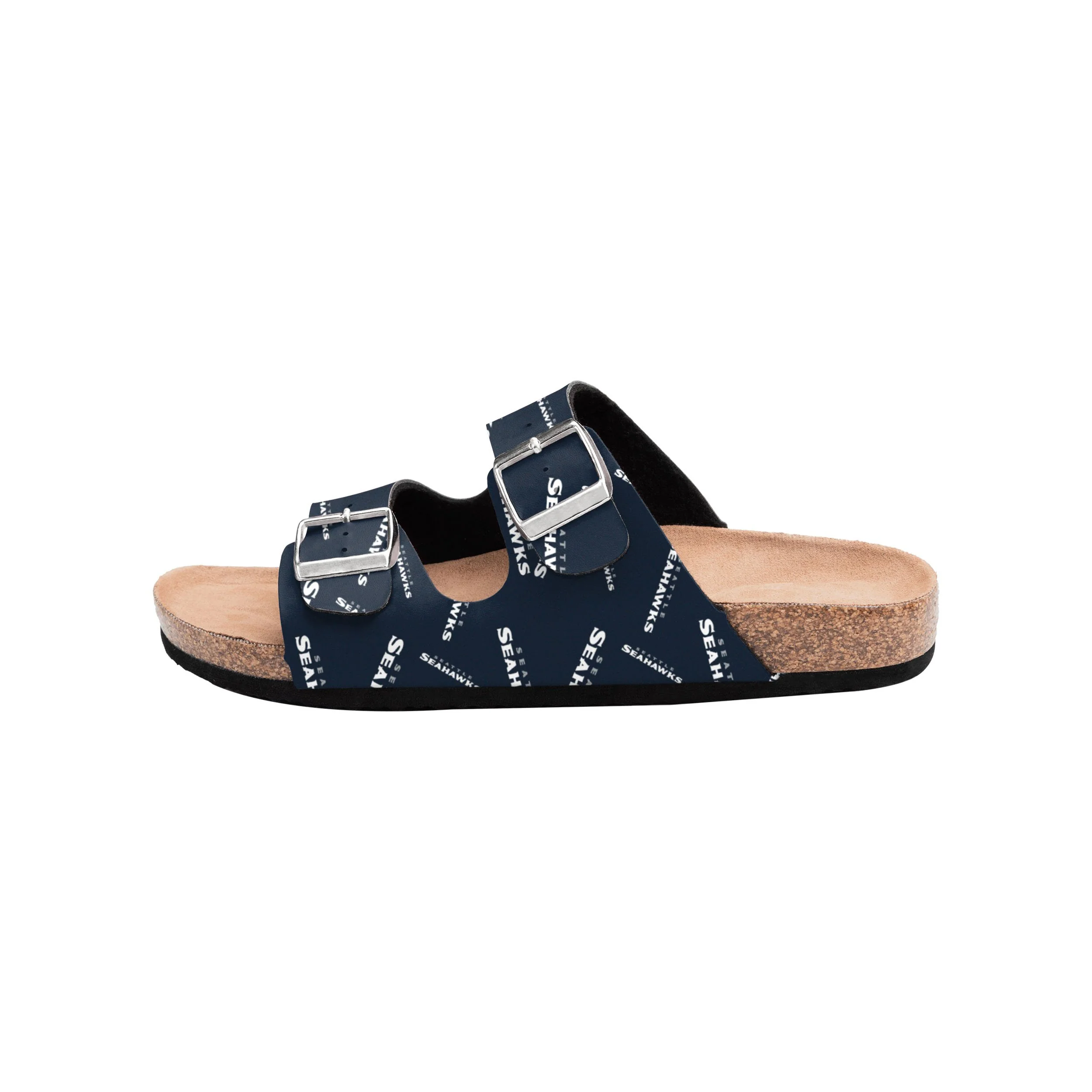Seattle Seahawks NFL Womens Mini Print Double Buckle Sandal - Image 4