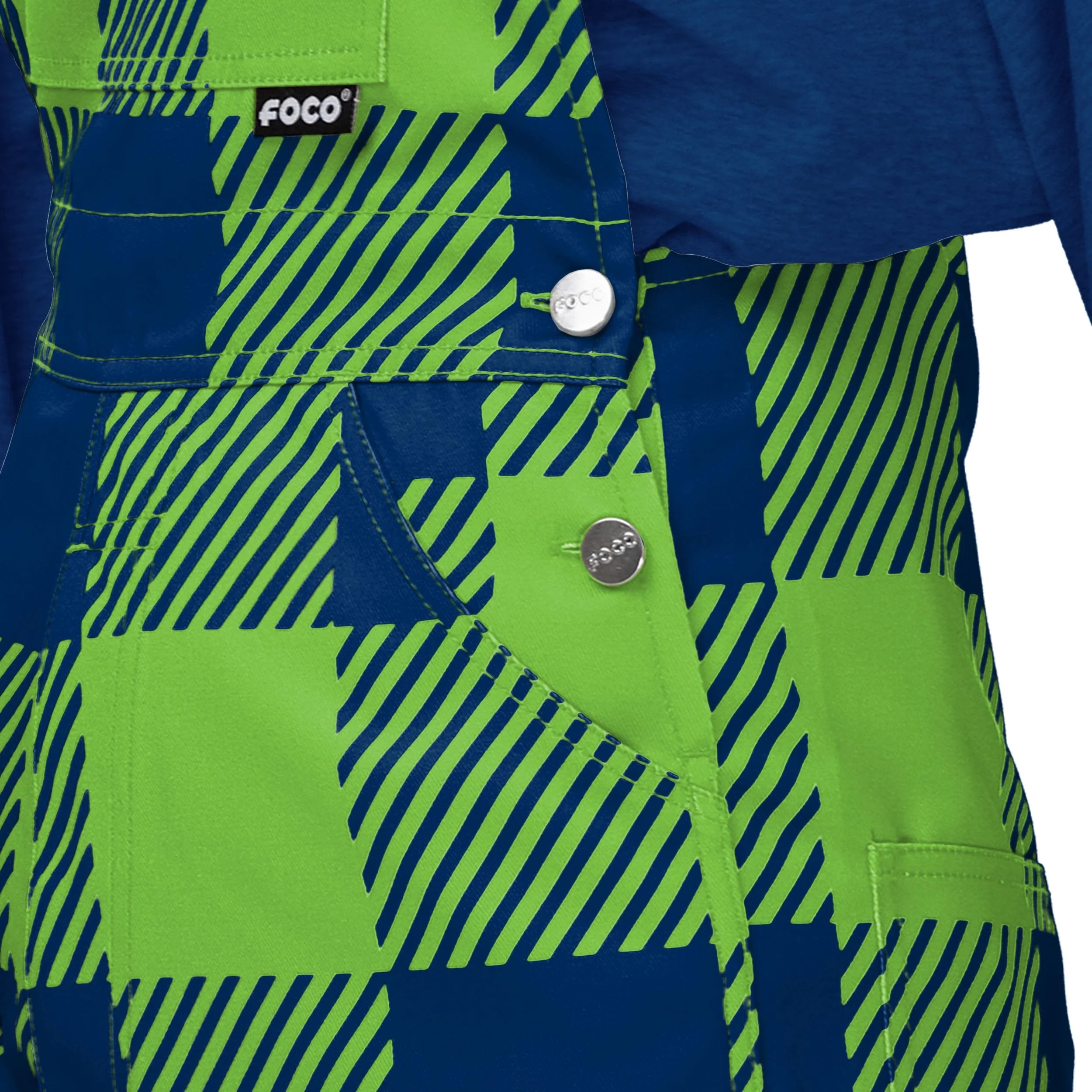 Seattle Seahawks NFL Womens Plaid Bib Overalls - Image 5