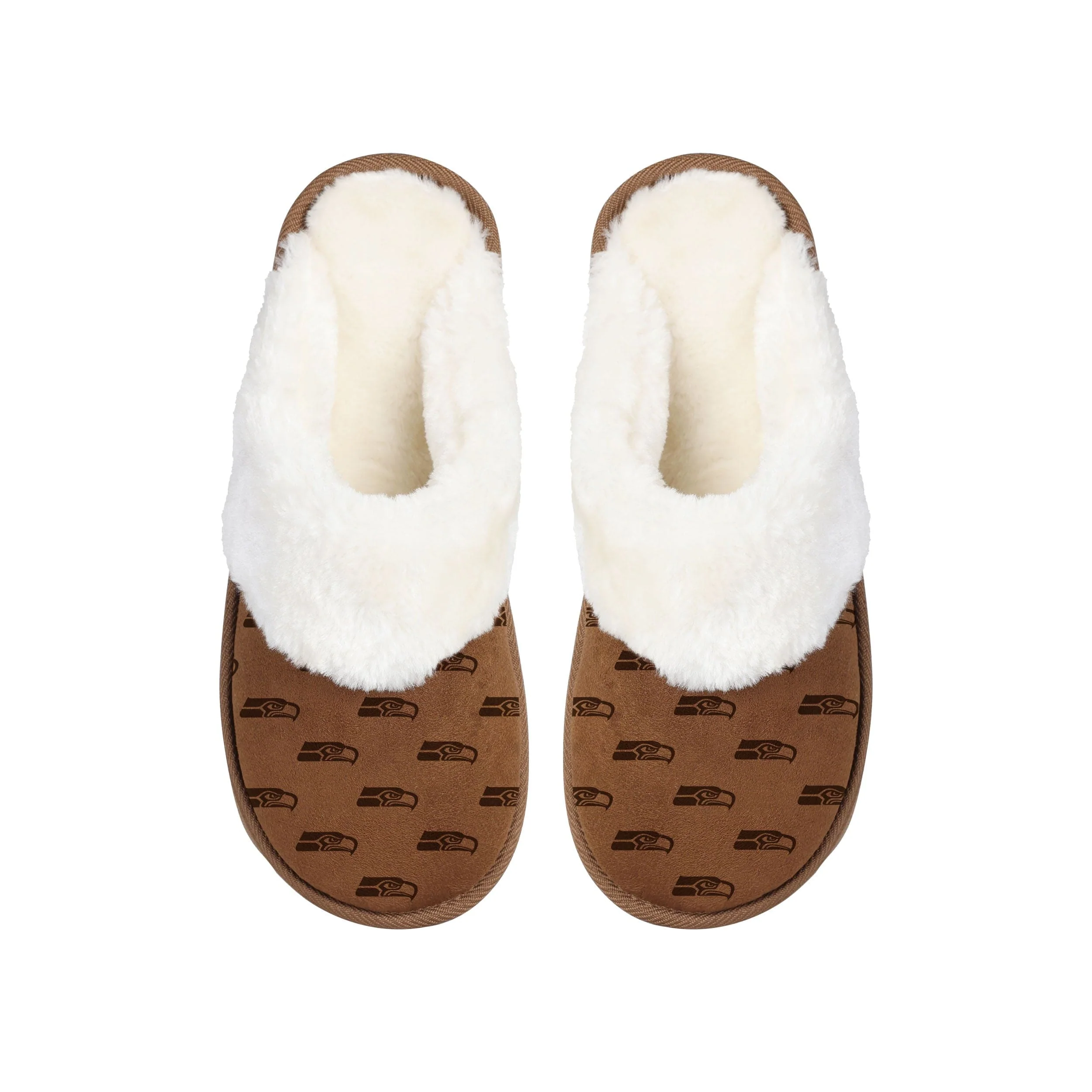 Seattle Seahawks NFL Womens Repeat Logo Moccasin Slippers - Image 3