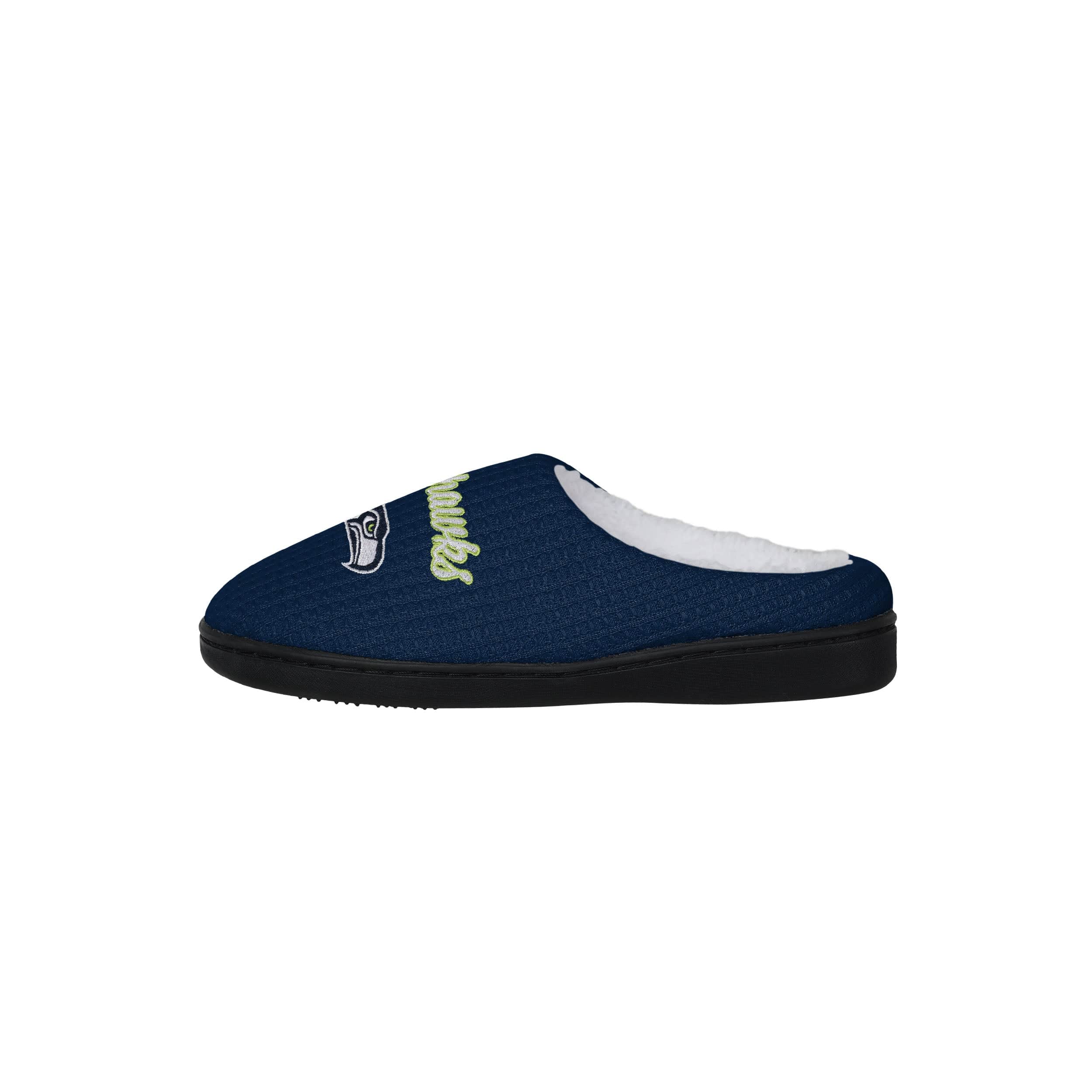 Seattle Seahawks NFL Womens Sherpa Lined Memory Foam Slippers - Image 2