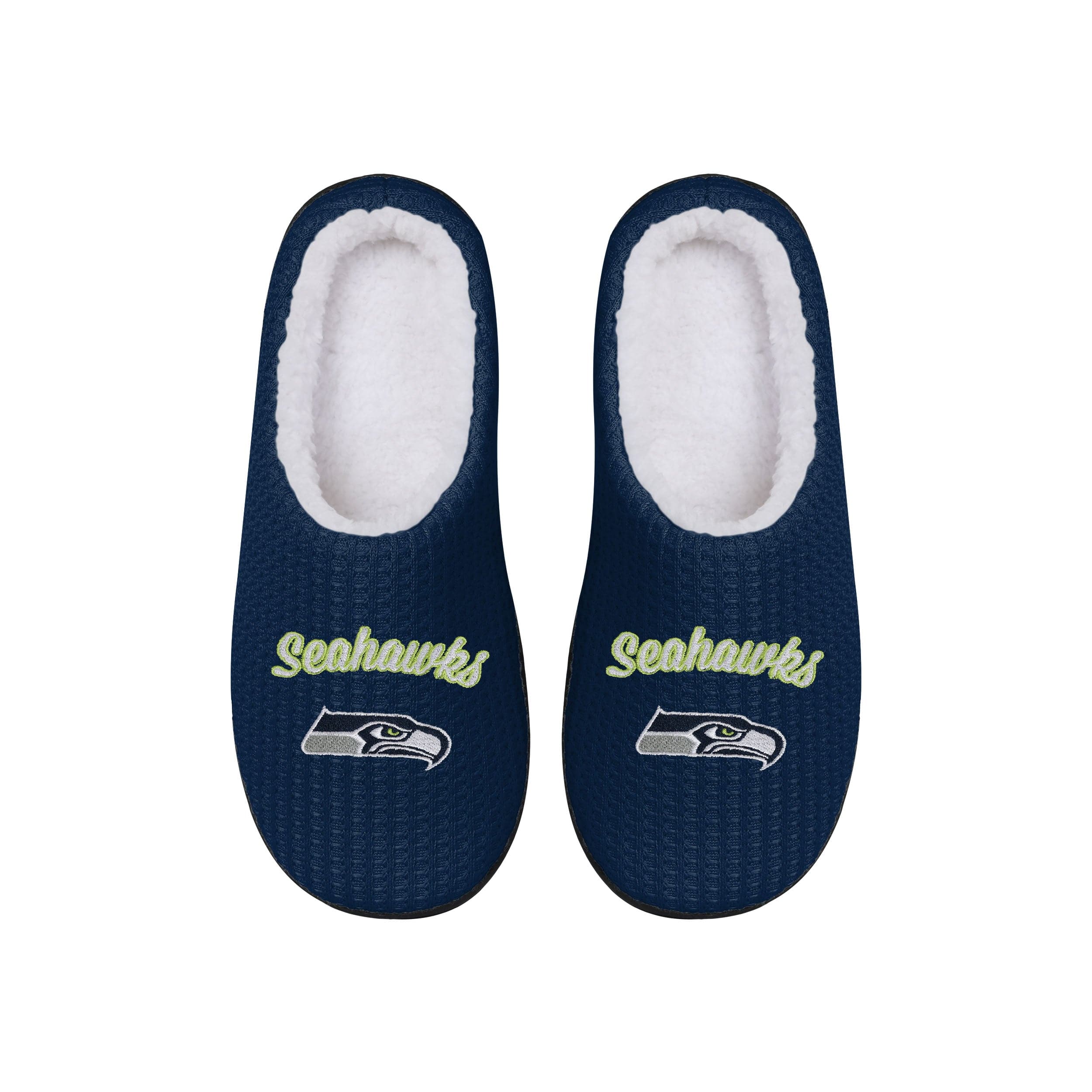 Seattle Seahawks NFL Womens Sherpa Lined Memory Foam Slippers - Image 3