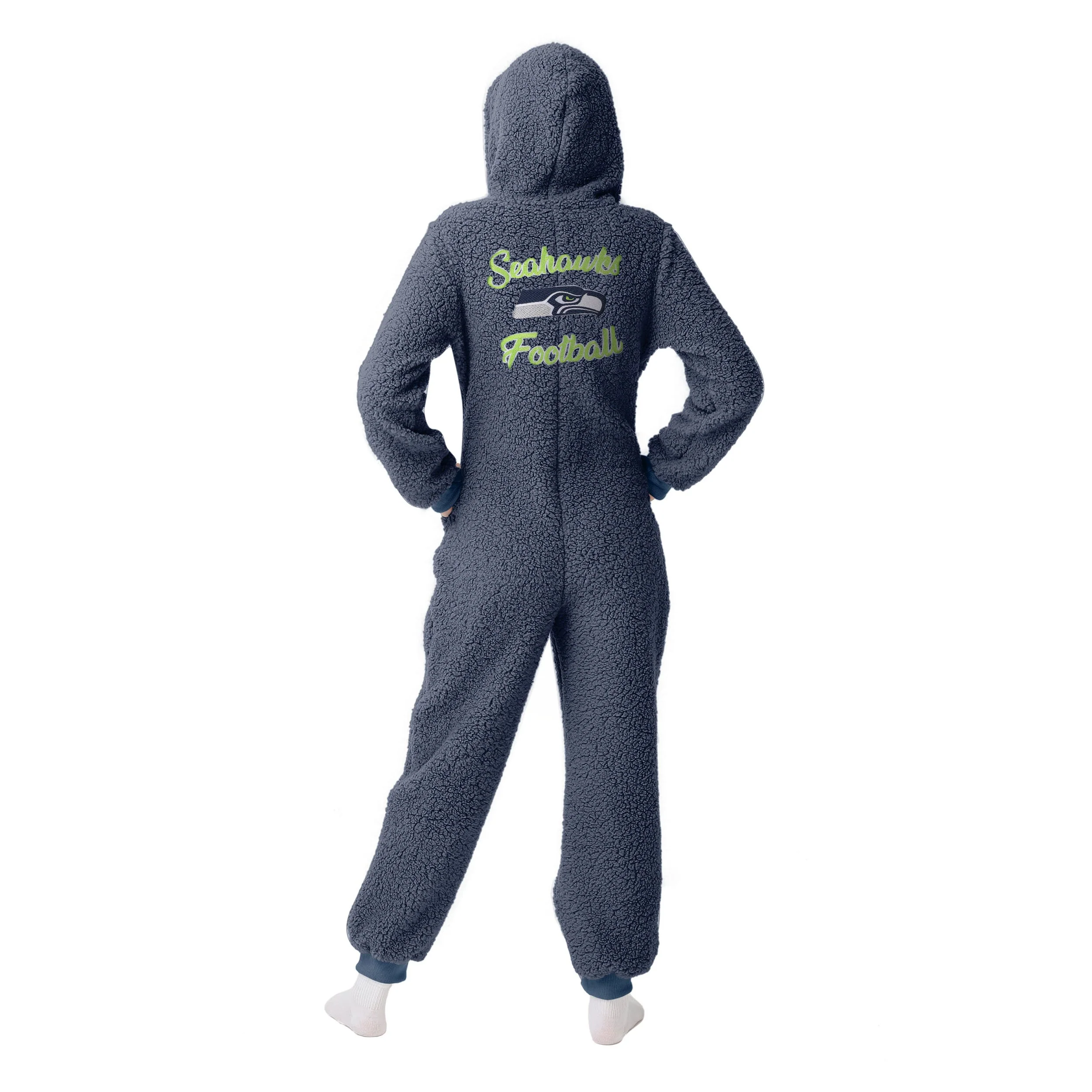 Seattle Seahawks NFL Womens Sherpa One Piece Pajamas - Image 2
