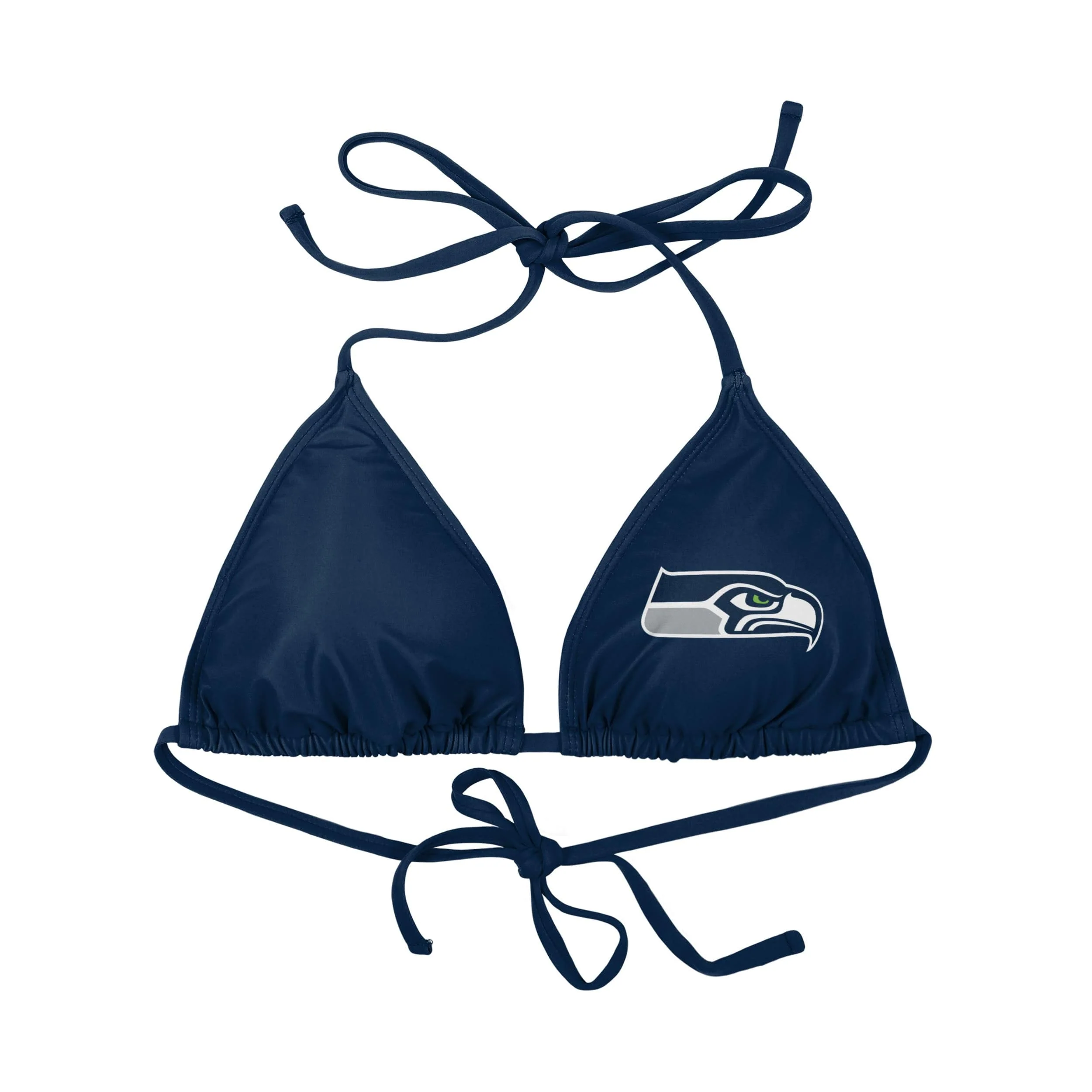 Seattle Seahawks NFL Womens Solid Logo Bikini Top - Image 2
