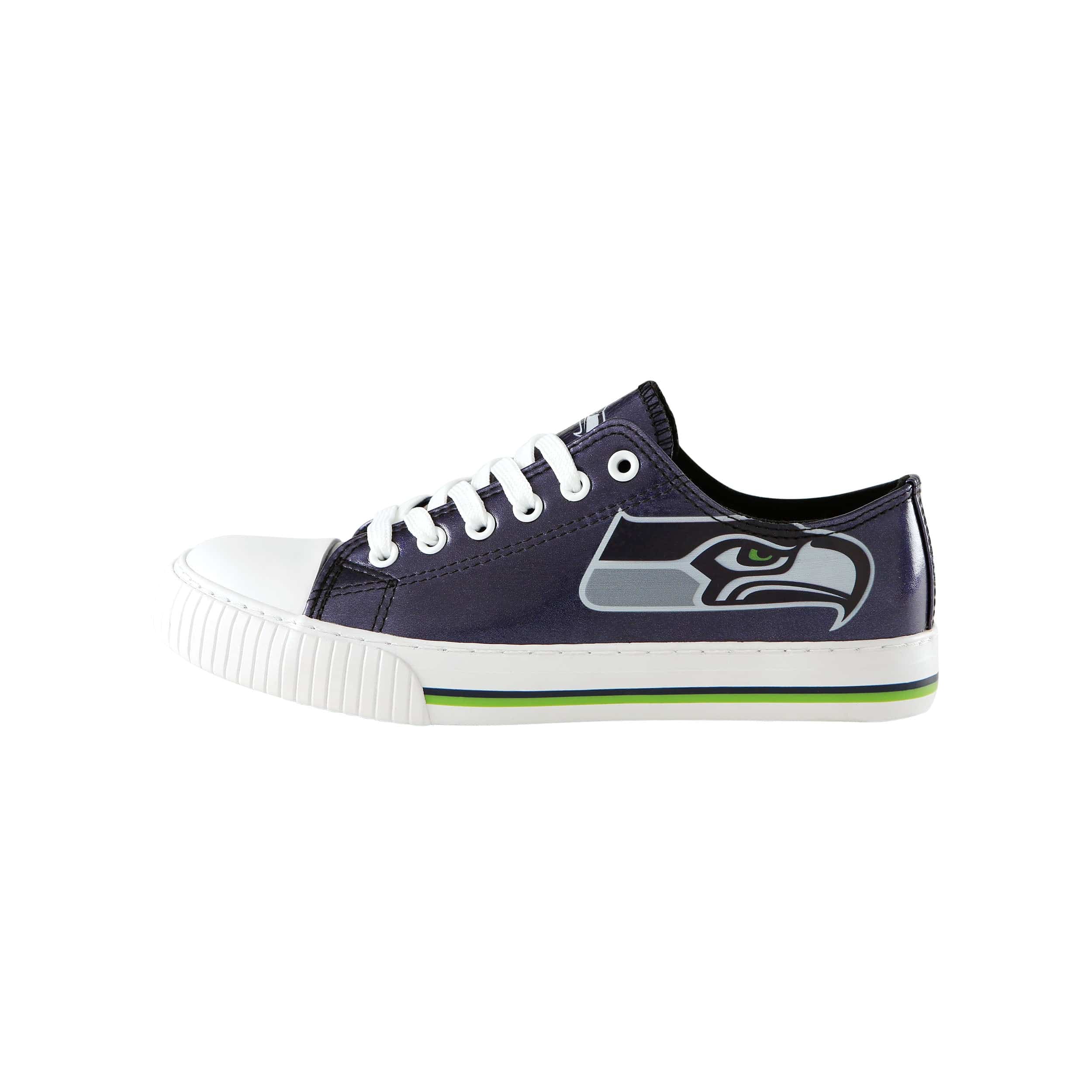 Seattle Seahawks NFL Womens Team Color Metallic Low Top Canvas Shoes