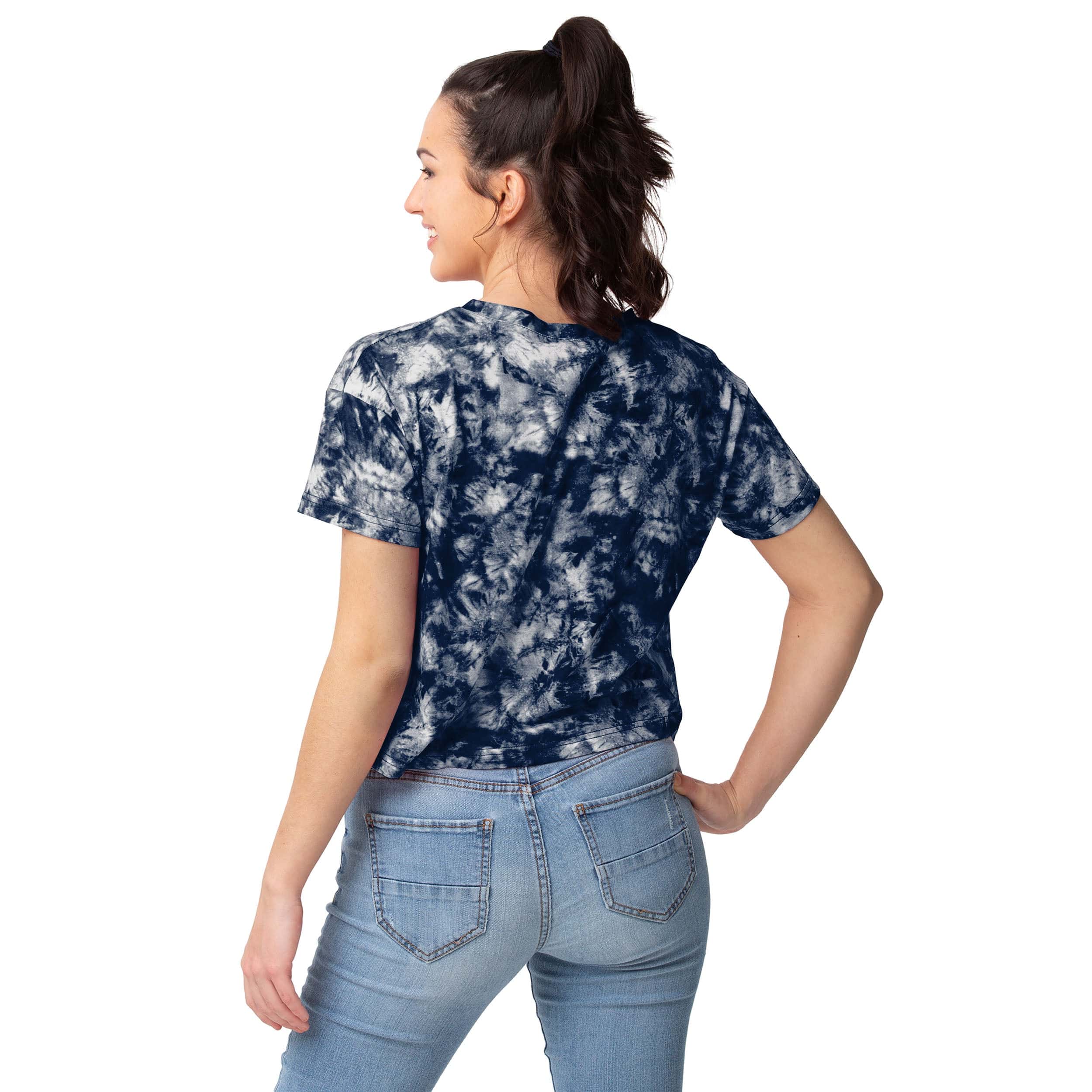 Seattle Seahawks NFL Womens Tie-Dye Big Logo Crop Top - Image 2