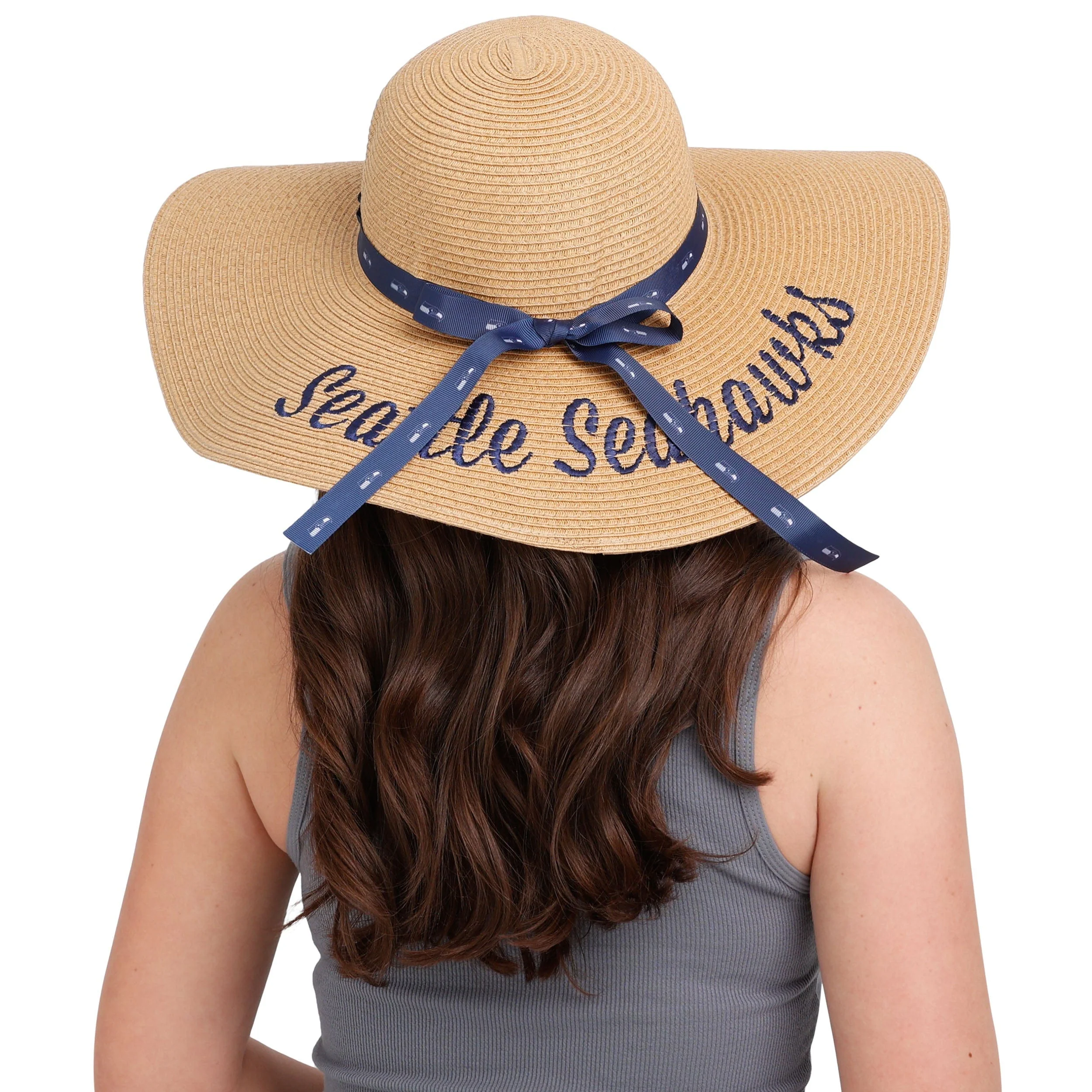 Seattle Seahawks NFL Womens Wordmark Beach Straw Hat - Image 4