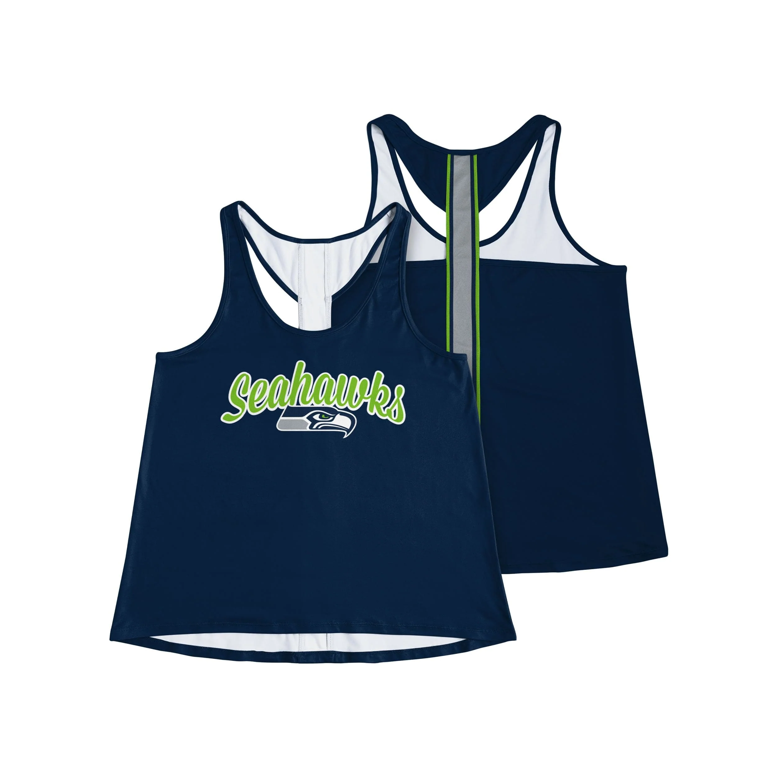 Seattle Seahawks NFL Womens Wordmark Team Stripe Sleeveless Top - Image 3