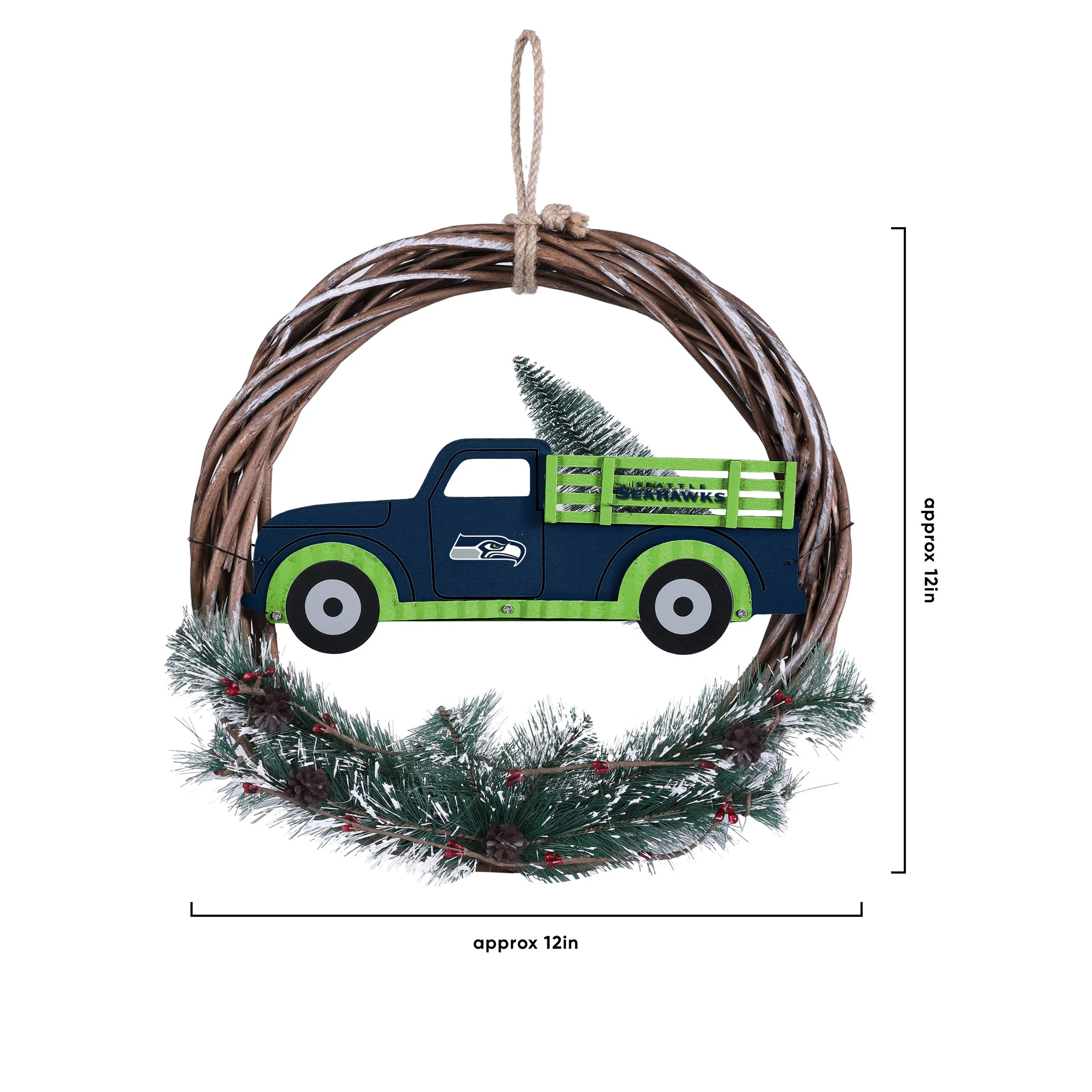 Seattle Seahawks NFL Wreath With Truck - Image 4
