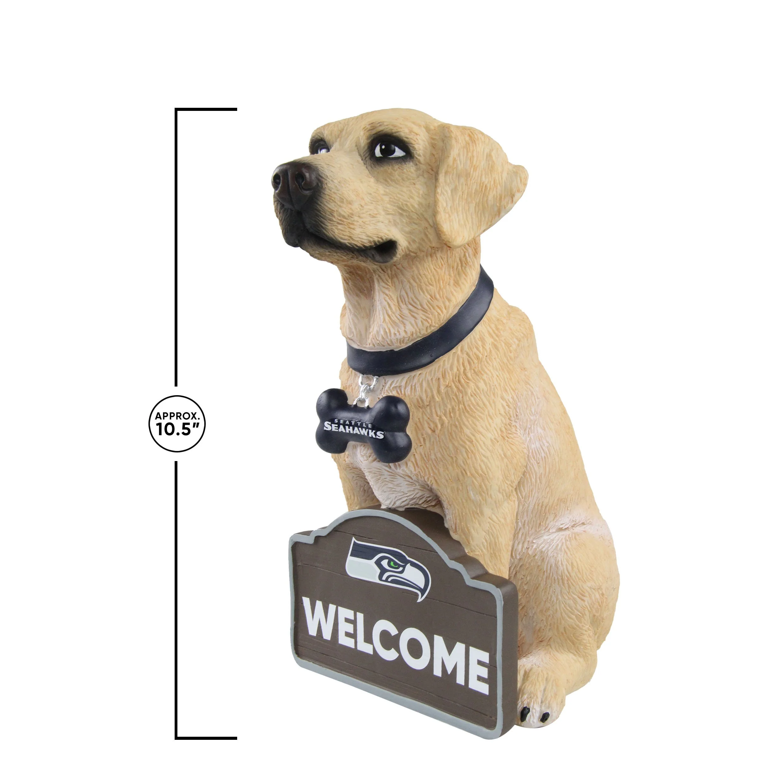 Seattle Seahawks NFL Yellow Labrador Statue - Image 2