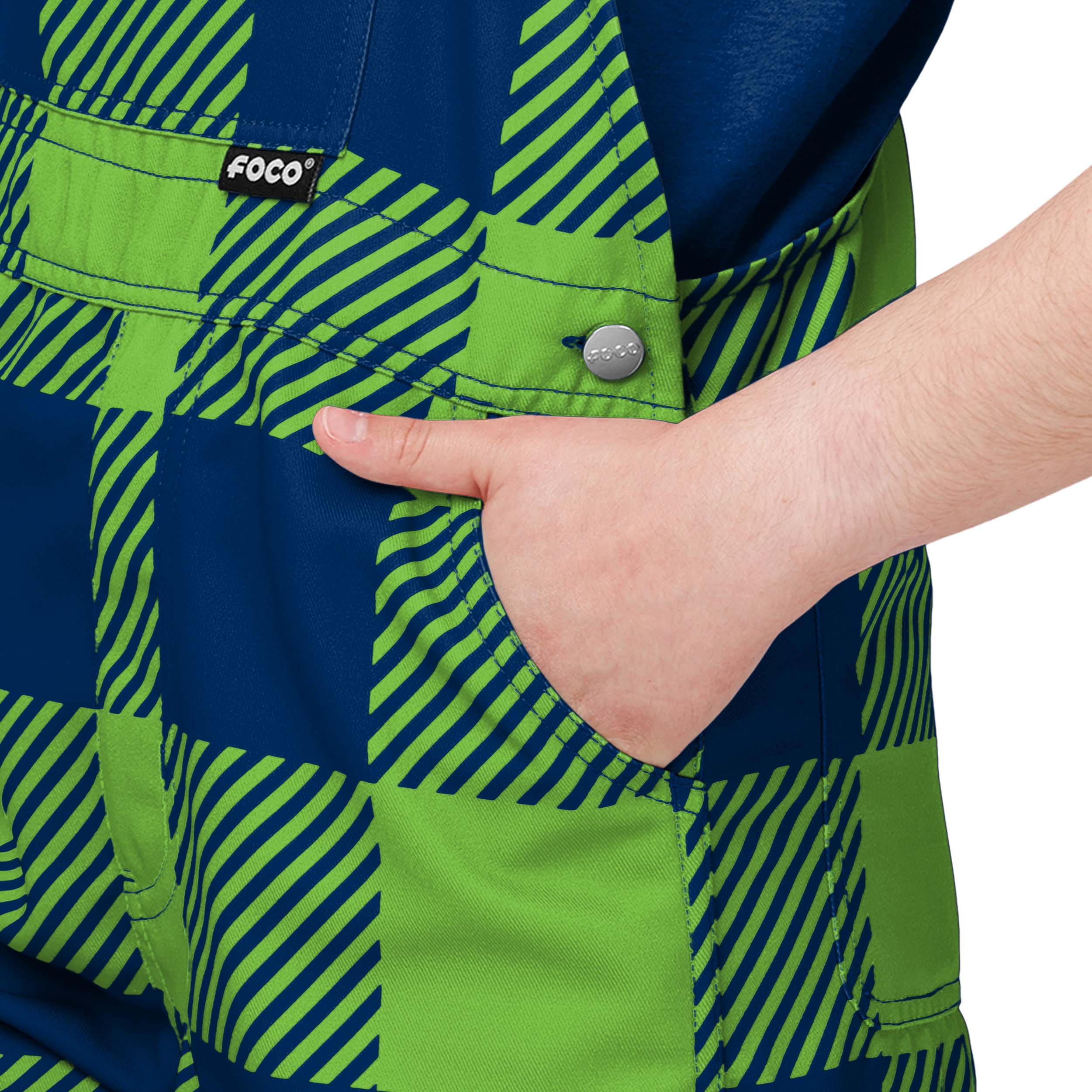 Seattle Seahawks NFL Youth Plaid Bib Overalls - Image 5