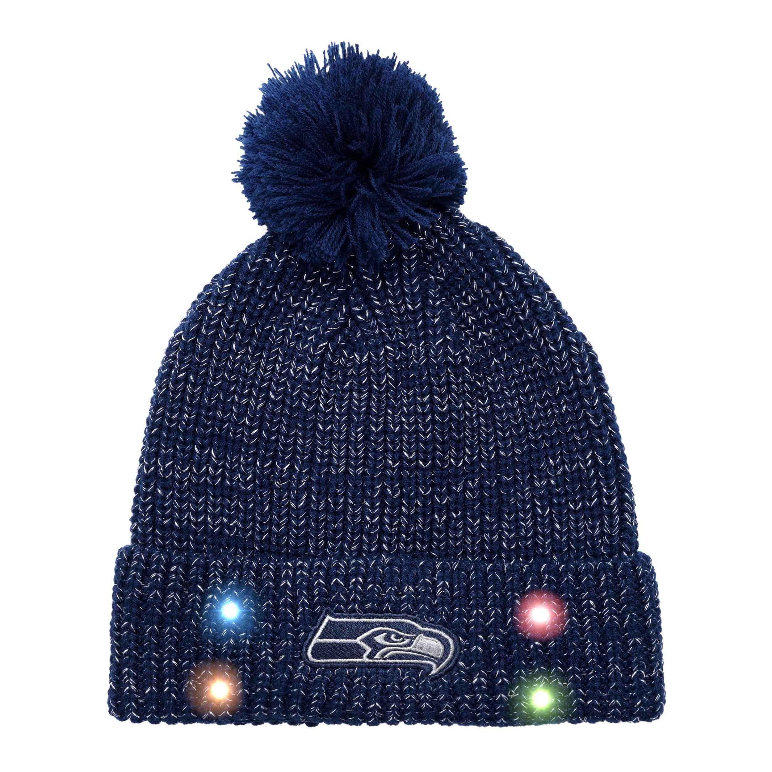 Seattle Seahawks Womens NFL Glitter Knit Light Up Beanie - Image 2