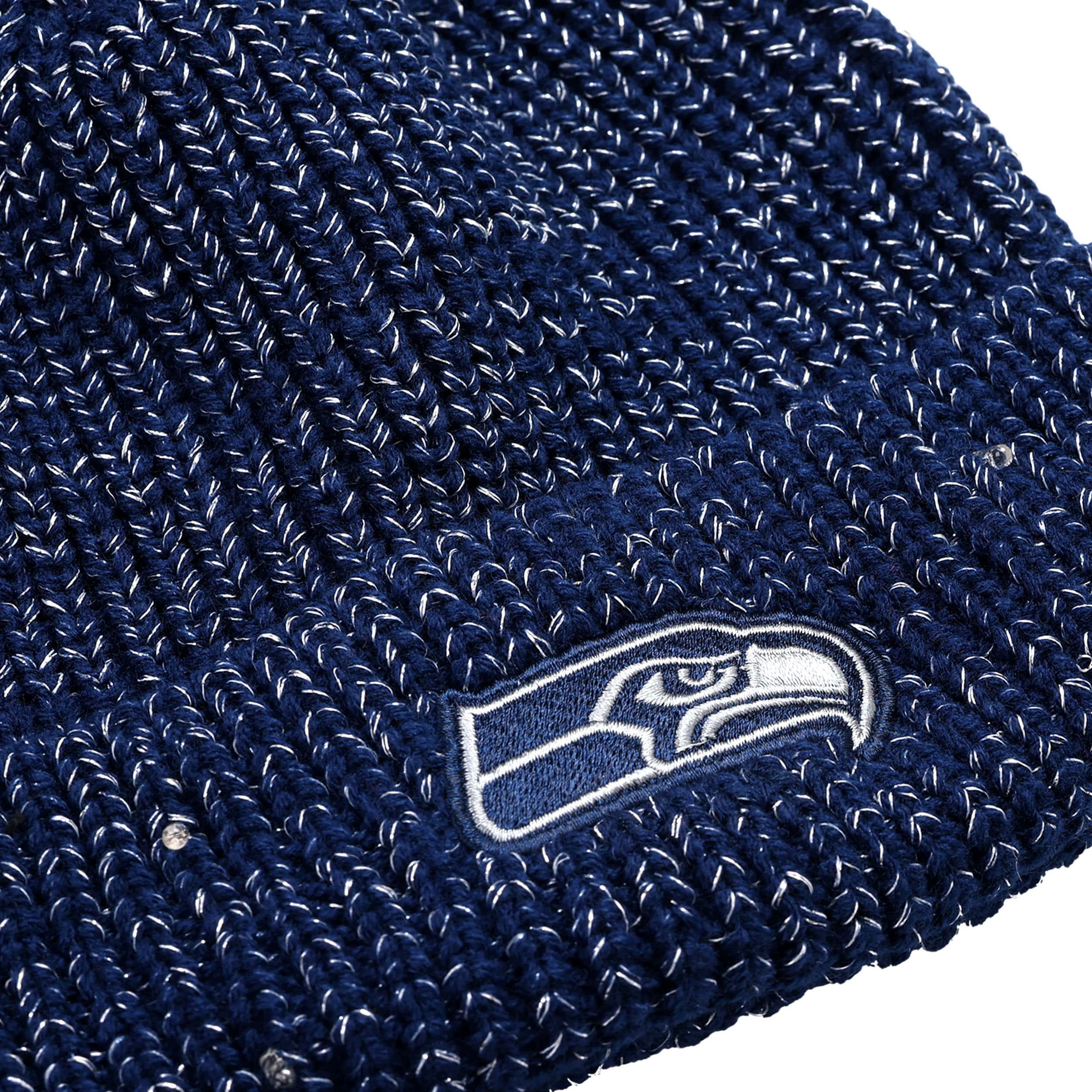 Seattle Seahawks Womens NFL Glitter Knit Light Up Beanie - Image 3