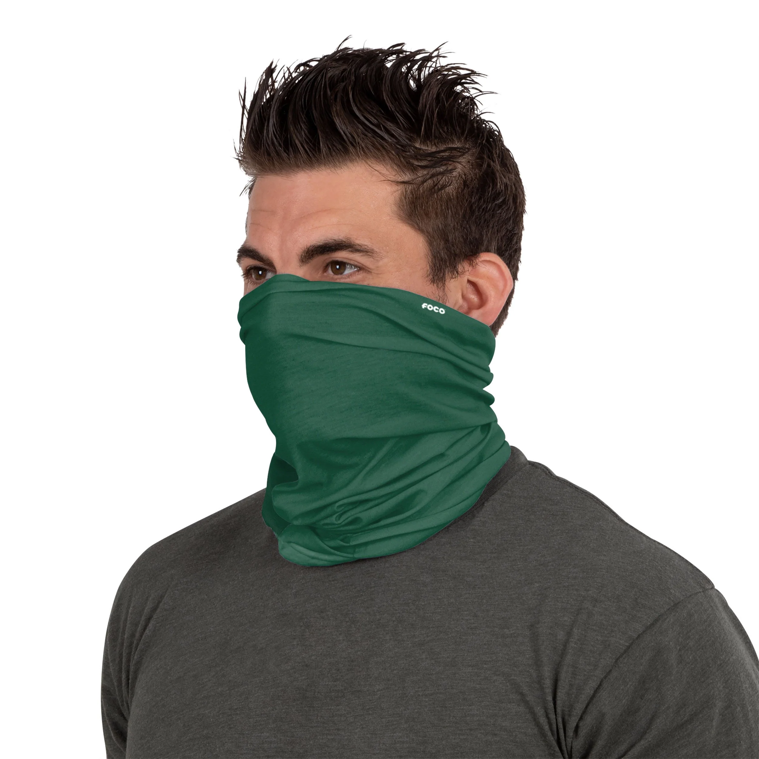 Solid Green Gaiter Scarf - Image 3