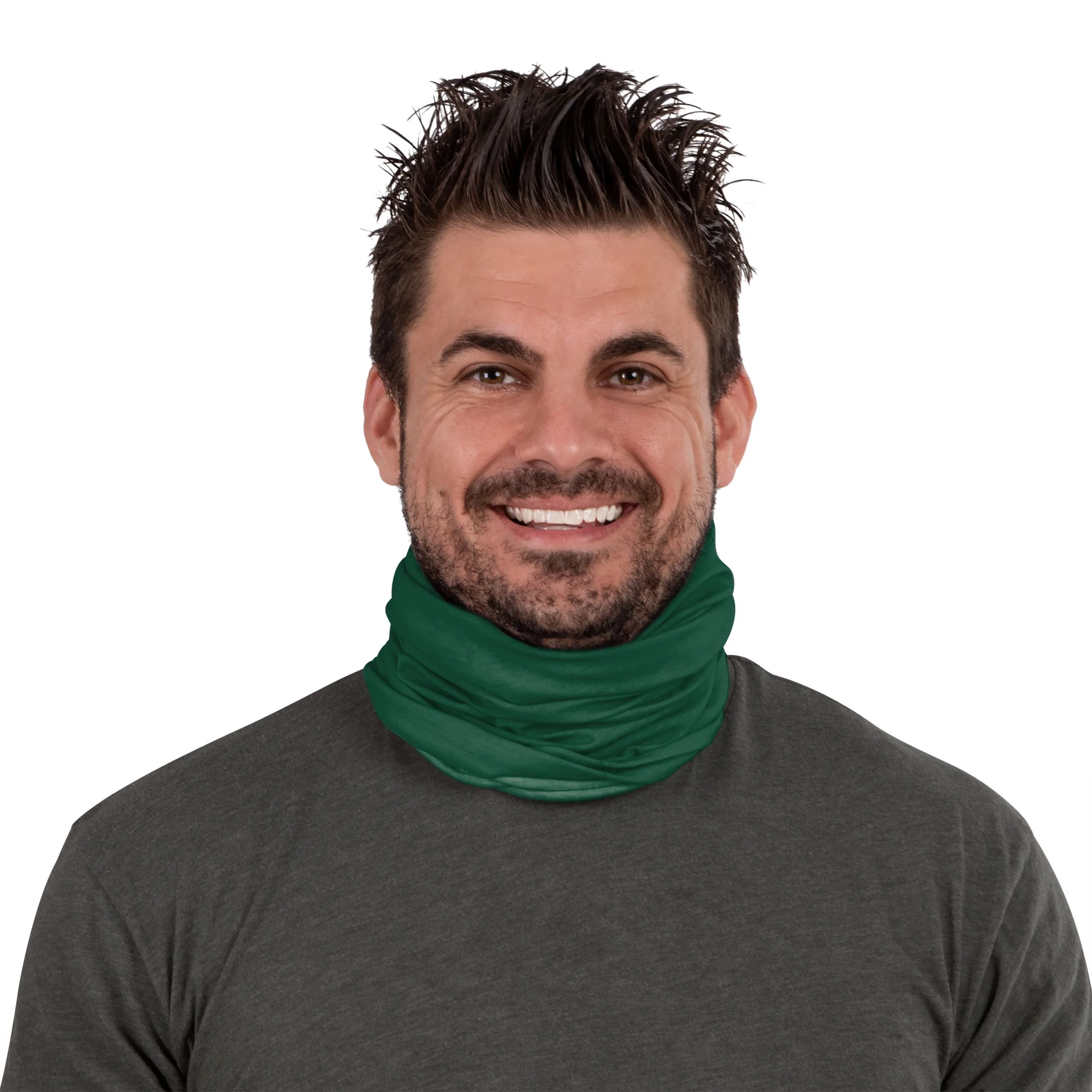 Solid Green Gaiter Scarf - Image 4