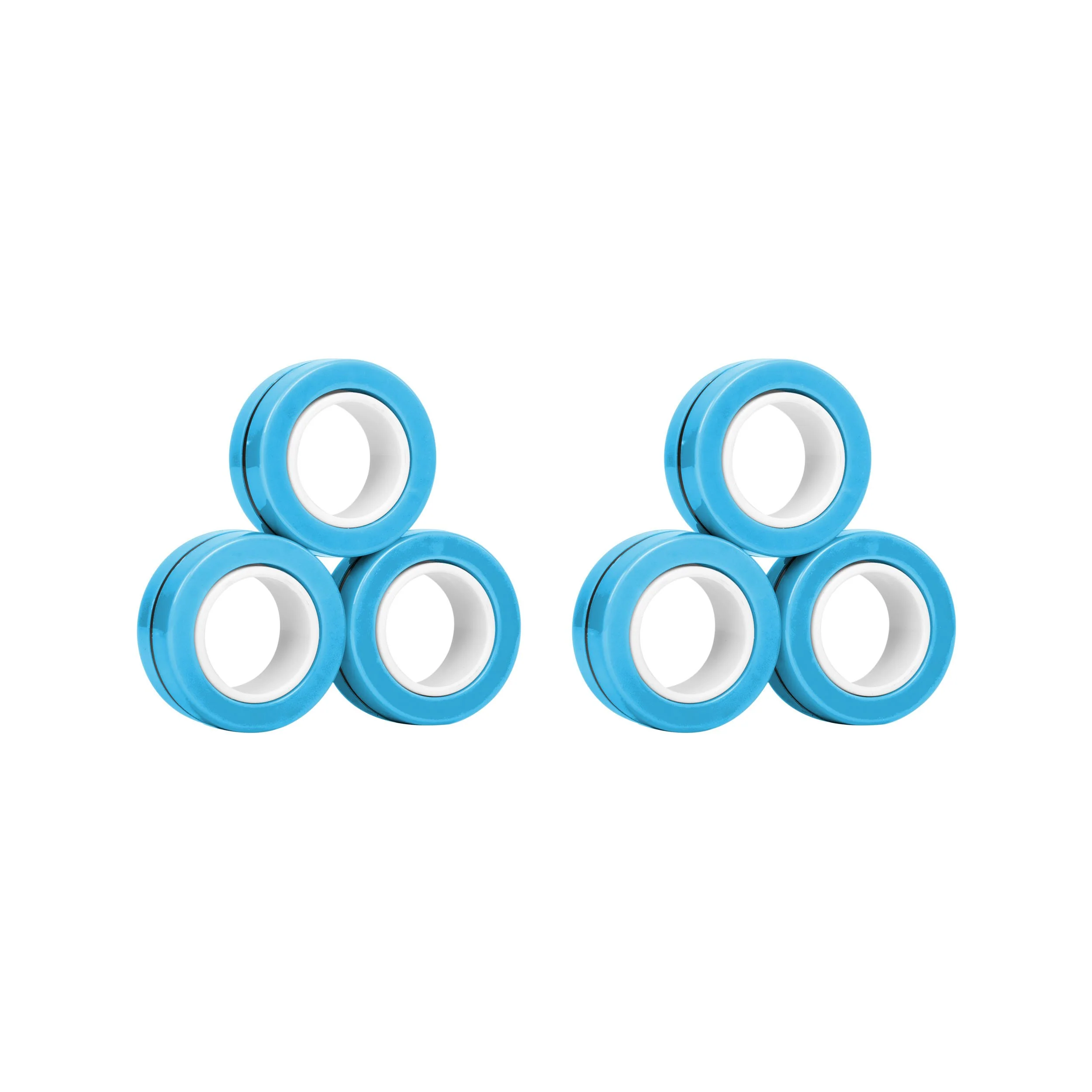 Solid Light Blue 6 Pack Magnetic Finger Rings