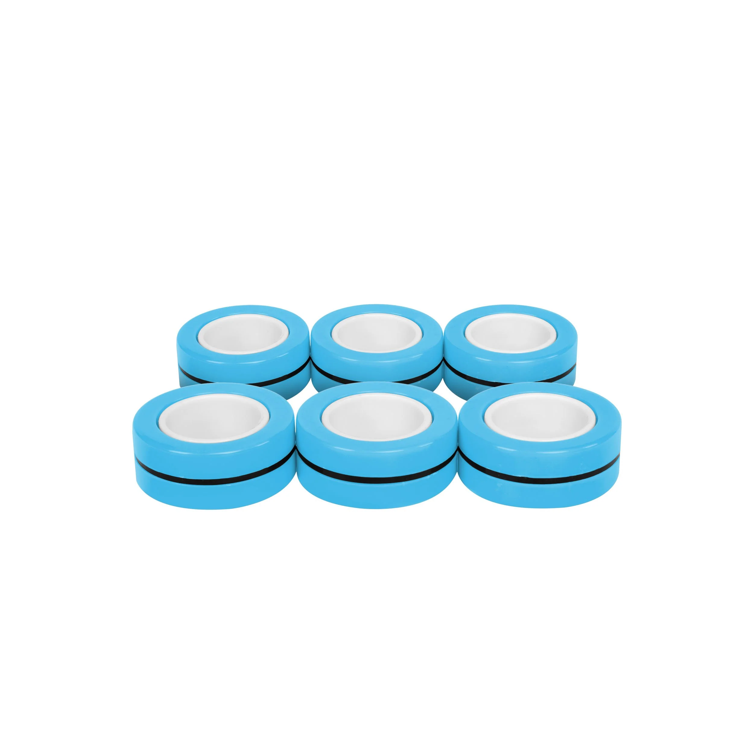 Solid Light Blue 6 Pack Magnetic Finger Rings - Image 3