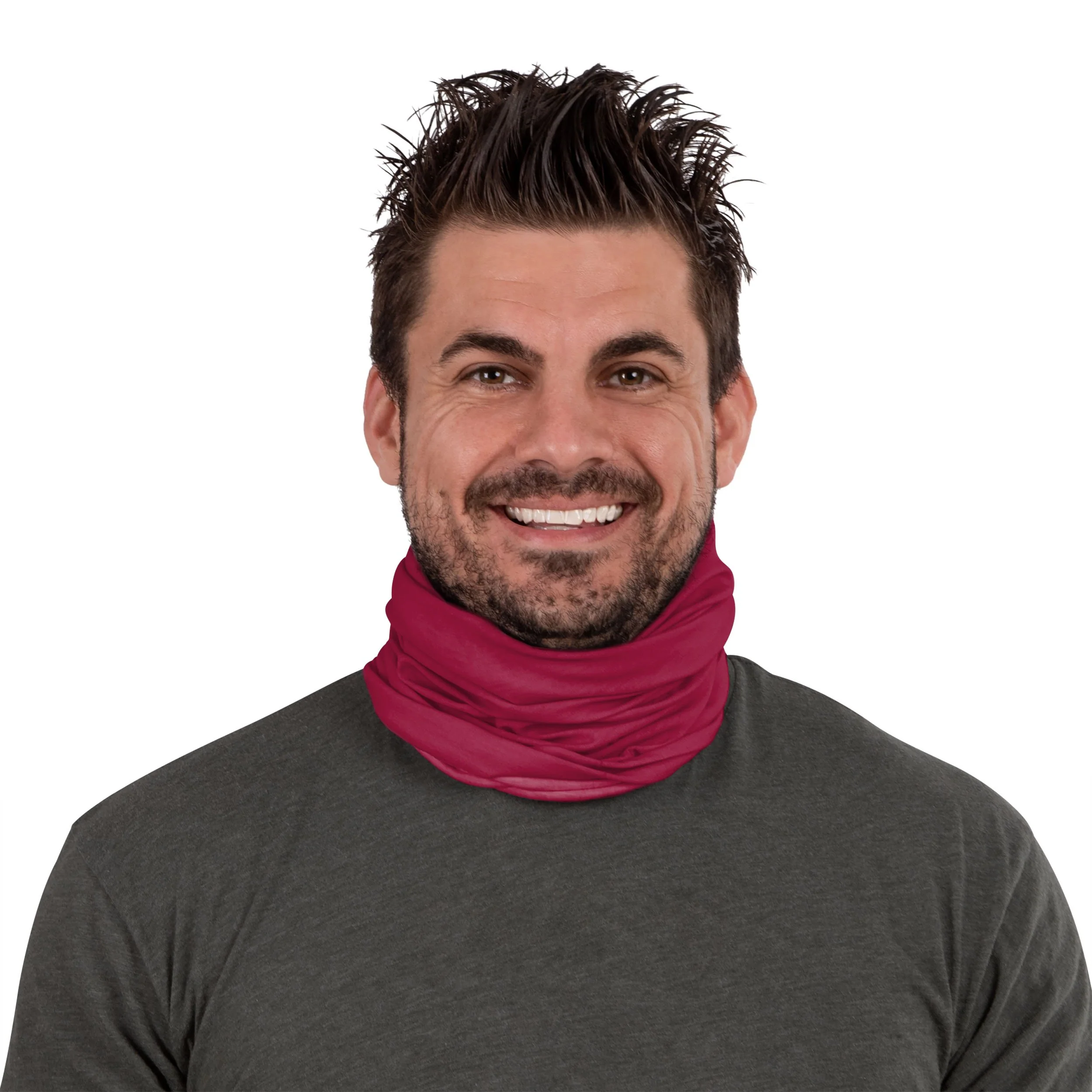 Solid Maroon Gaiter Scarf - Image 4
