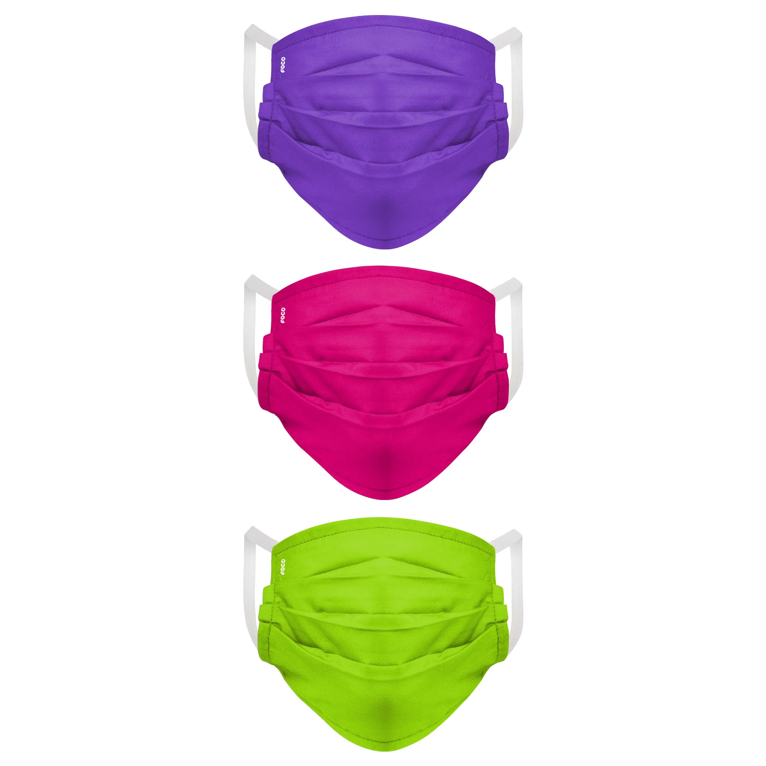 Solid Neon Pleated 3 Pack Face Cover - Image 2