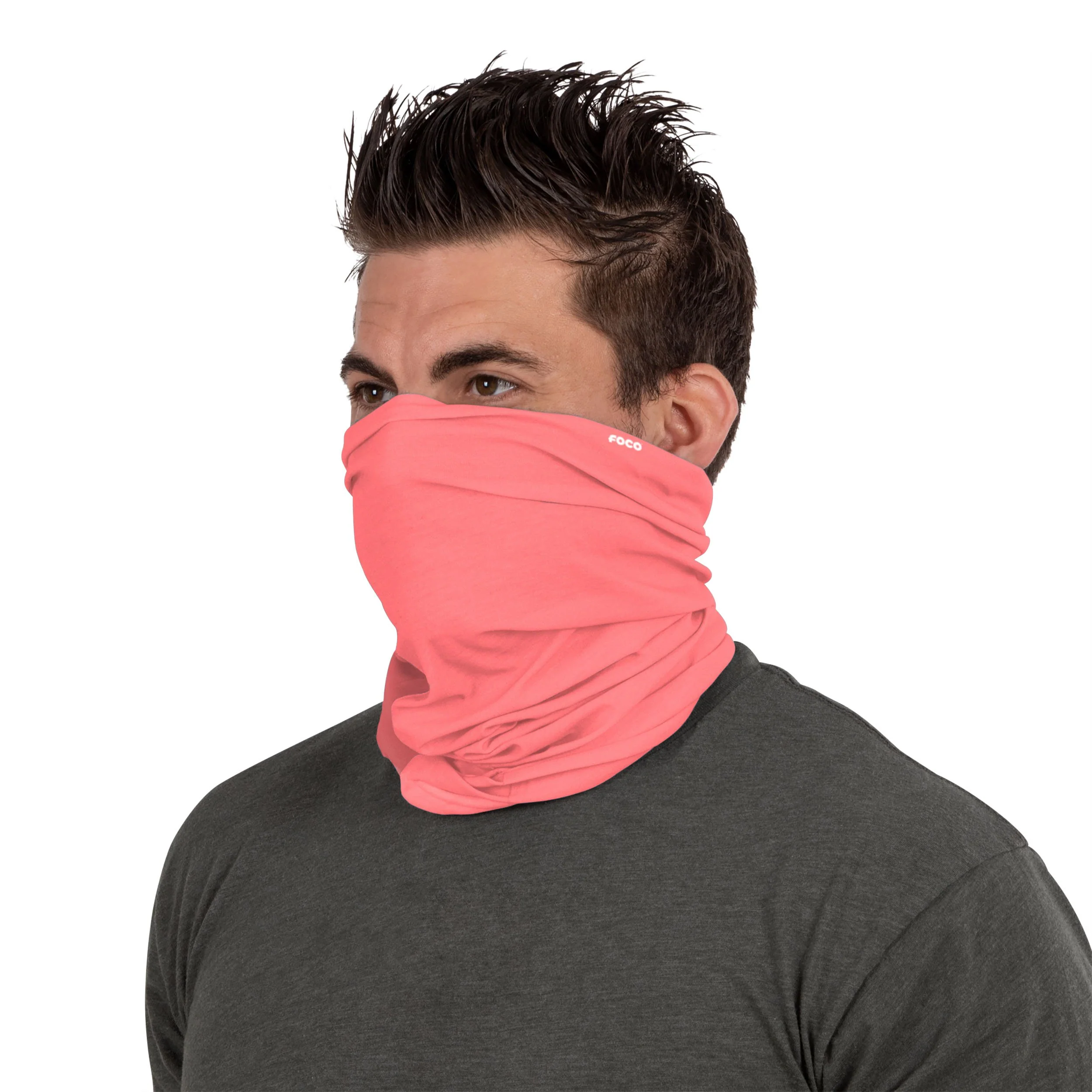 Solid Pink Gaiter Scarf - Image 3