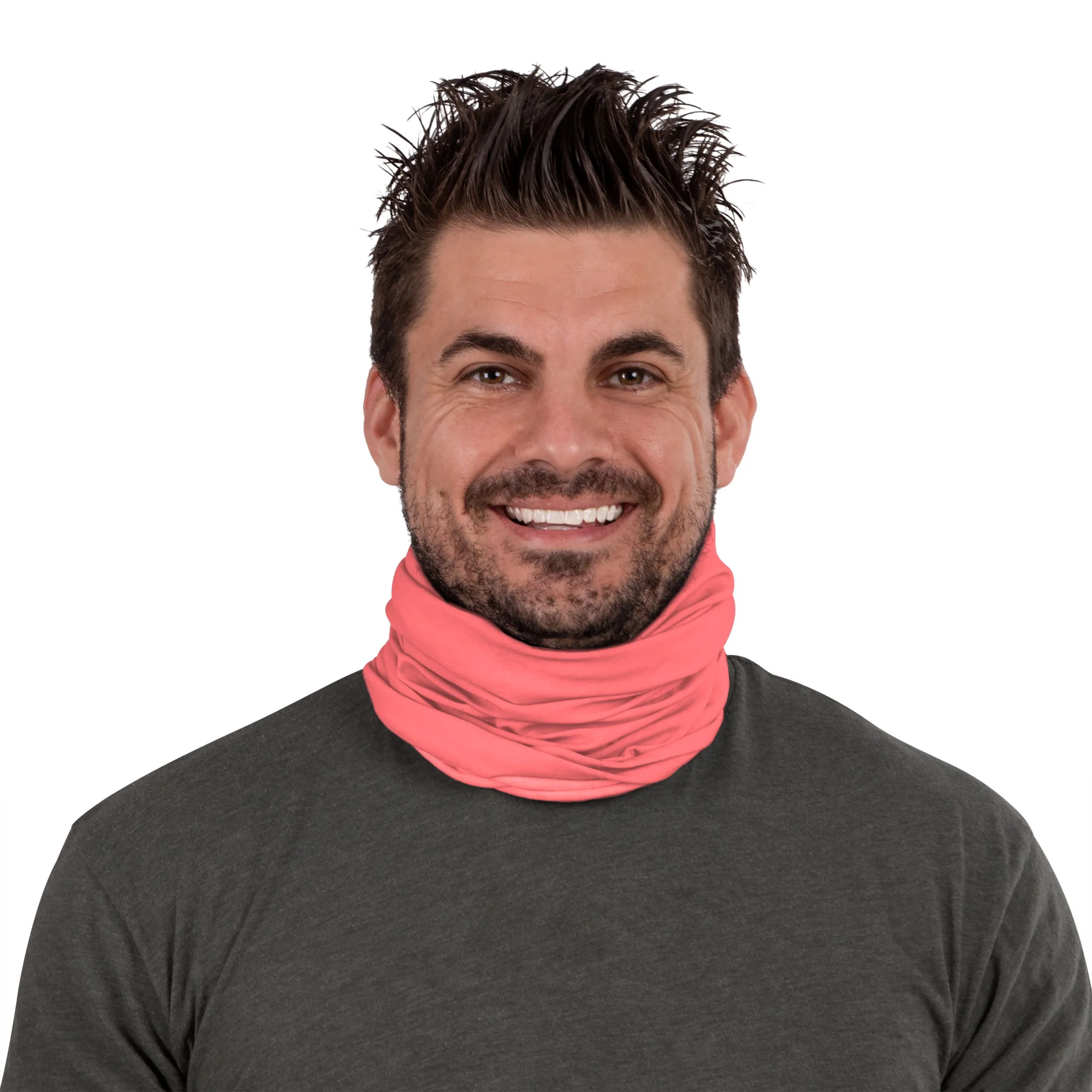Solid Pink Gaiter Scarf - Image 4