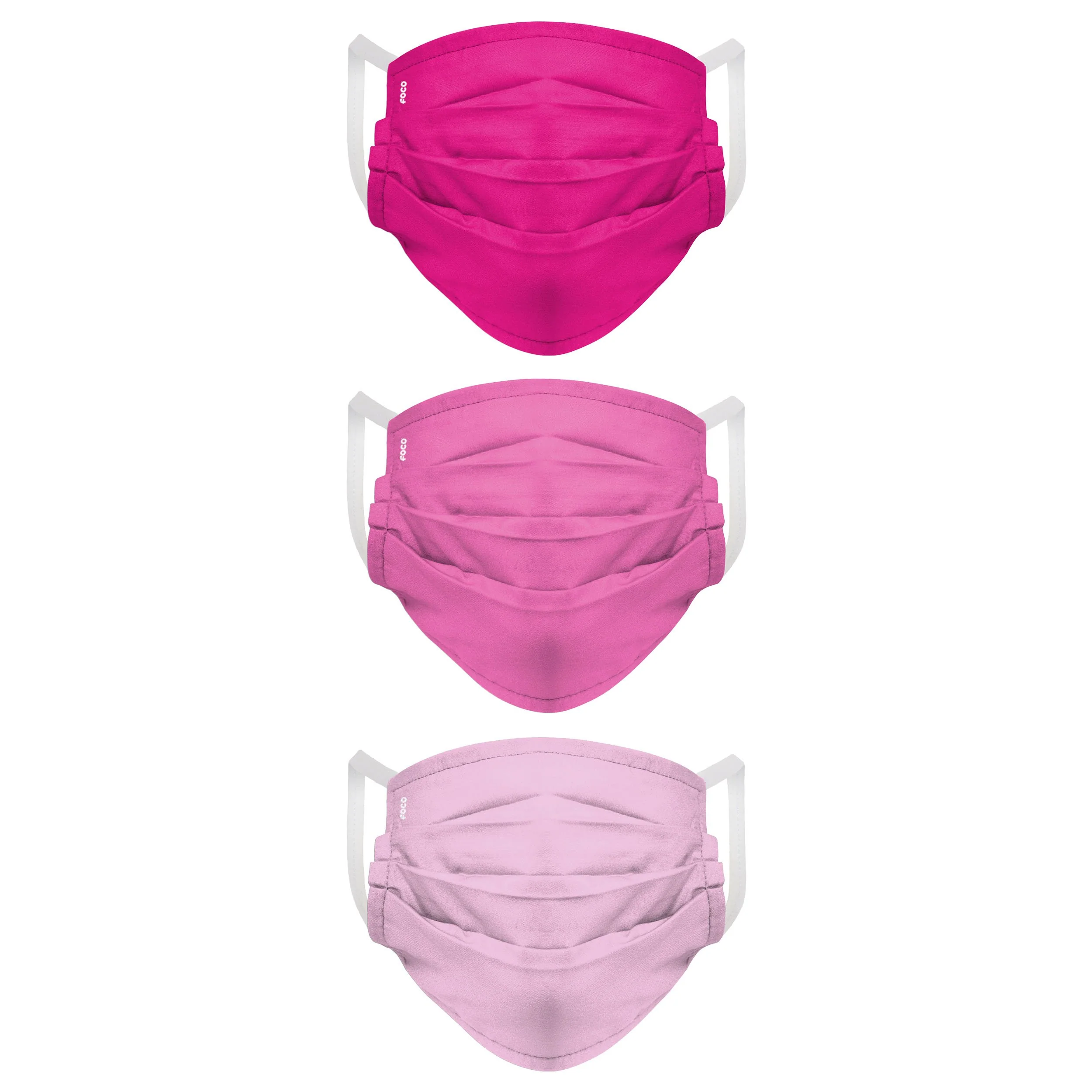 Solid Pinks Pleated 3 Pack Face Cover - Image 2