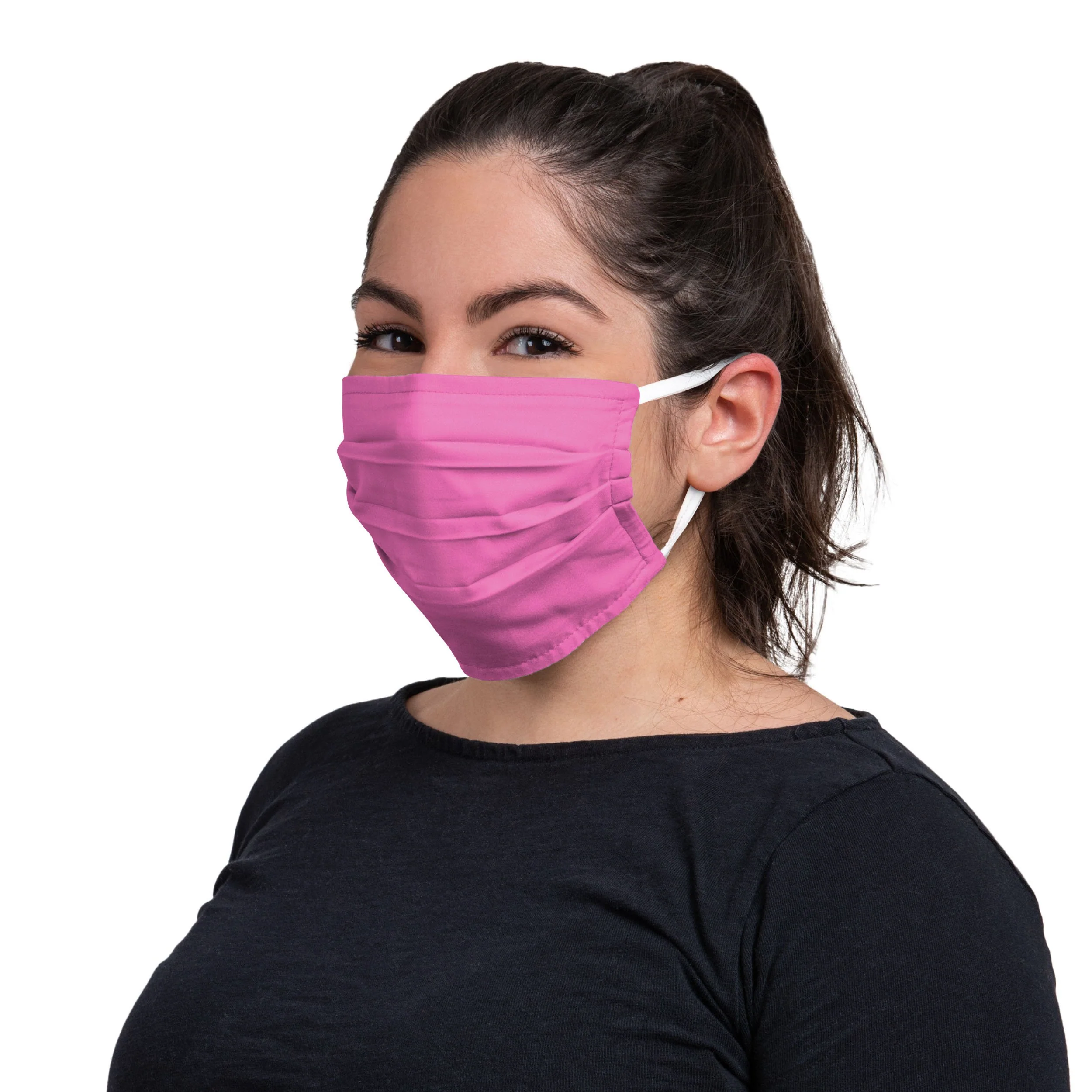 Solid Pinks Pleated 3 Pack Face Cover - Image 3