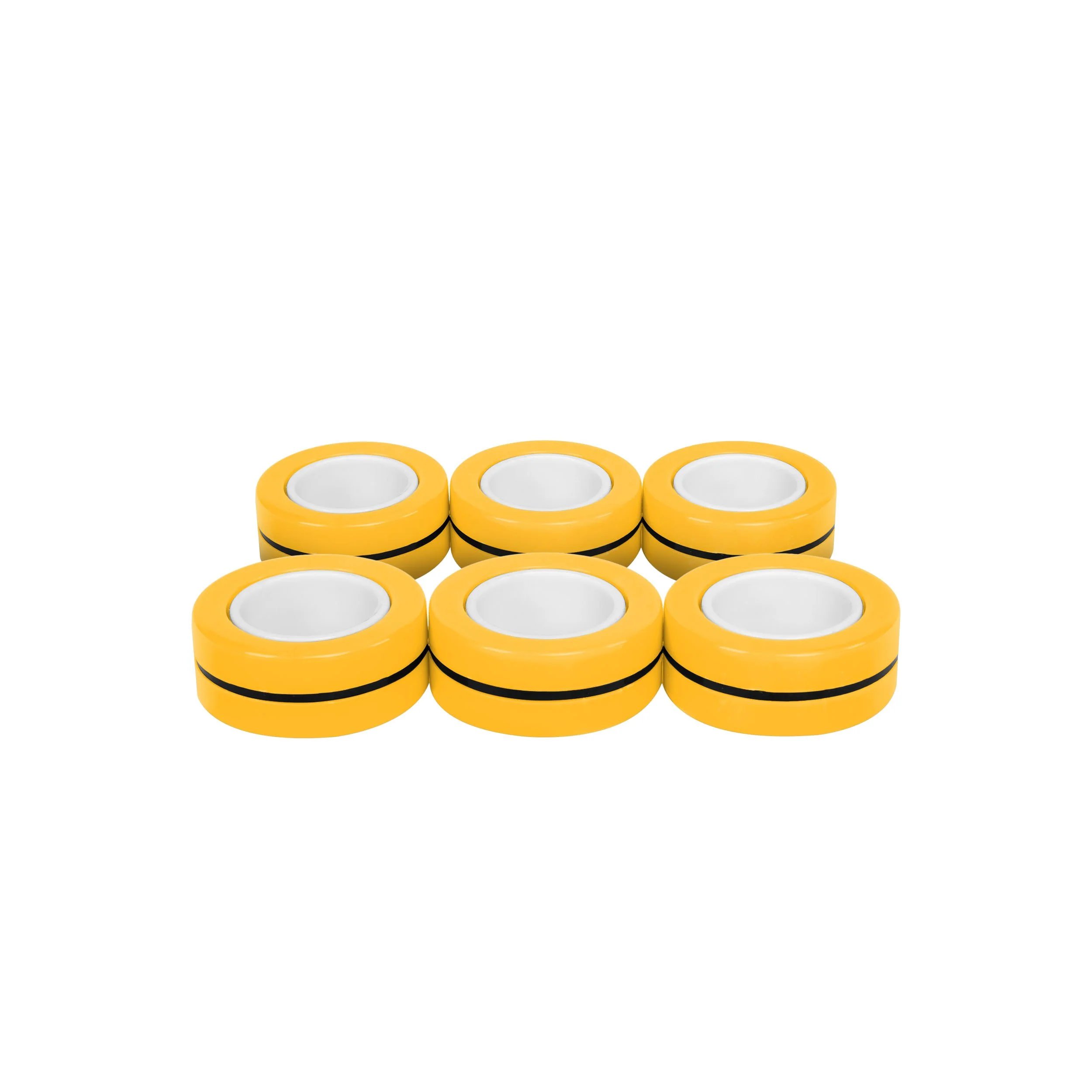 Solid Yellow 6 Pack Magnetic Finger Rings - Image 3