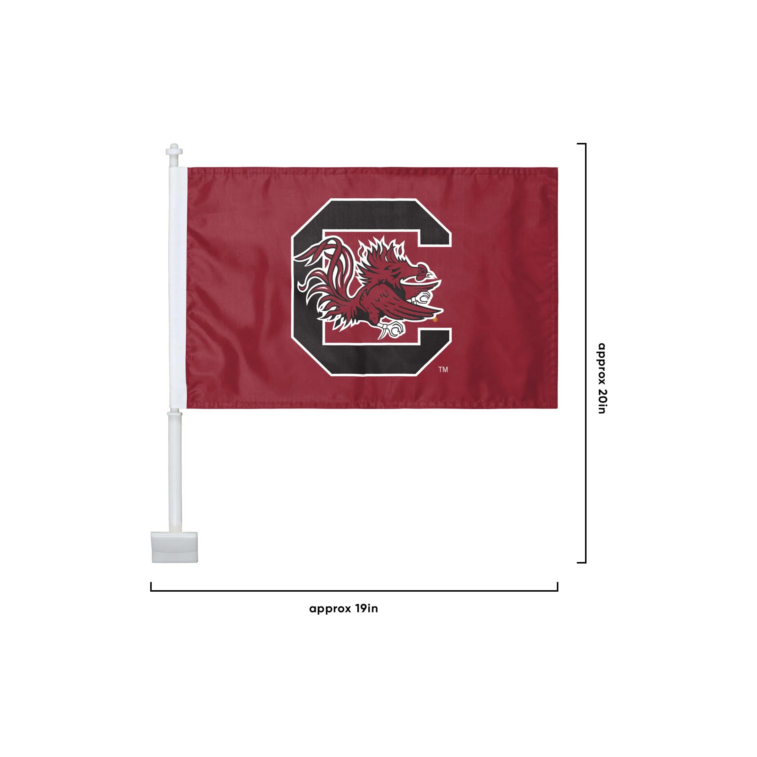 South Carolina Gamecocks NCAA 2 Pack Solid Car Flag - Image 3