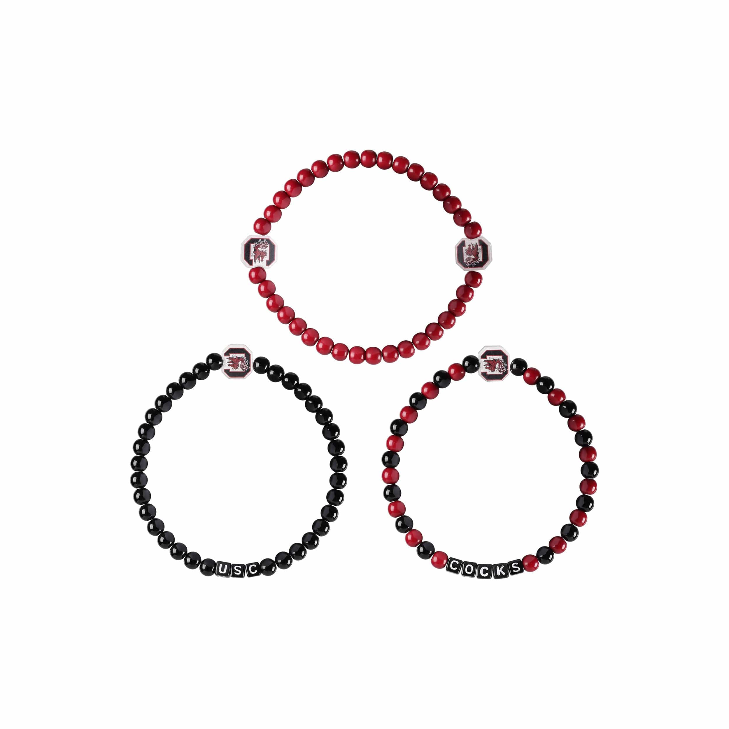 South Carolina Gamecocks NCAA 3 Pack Beaded Friendship Bracelet - Image 3