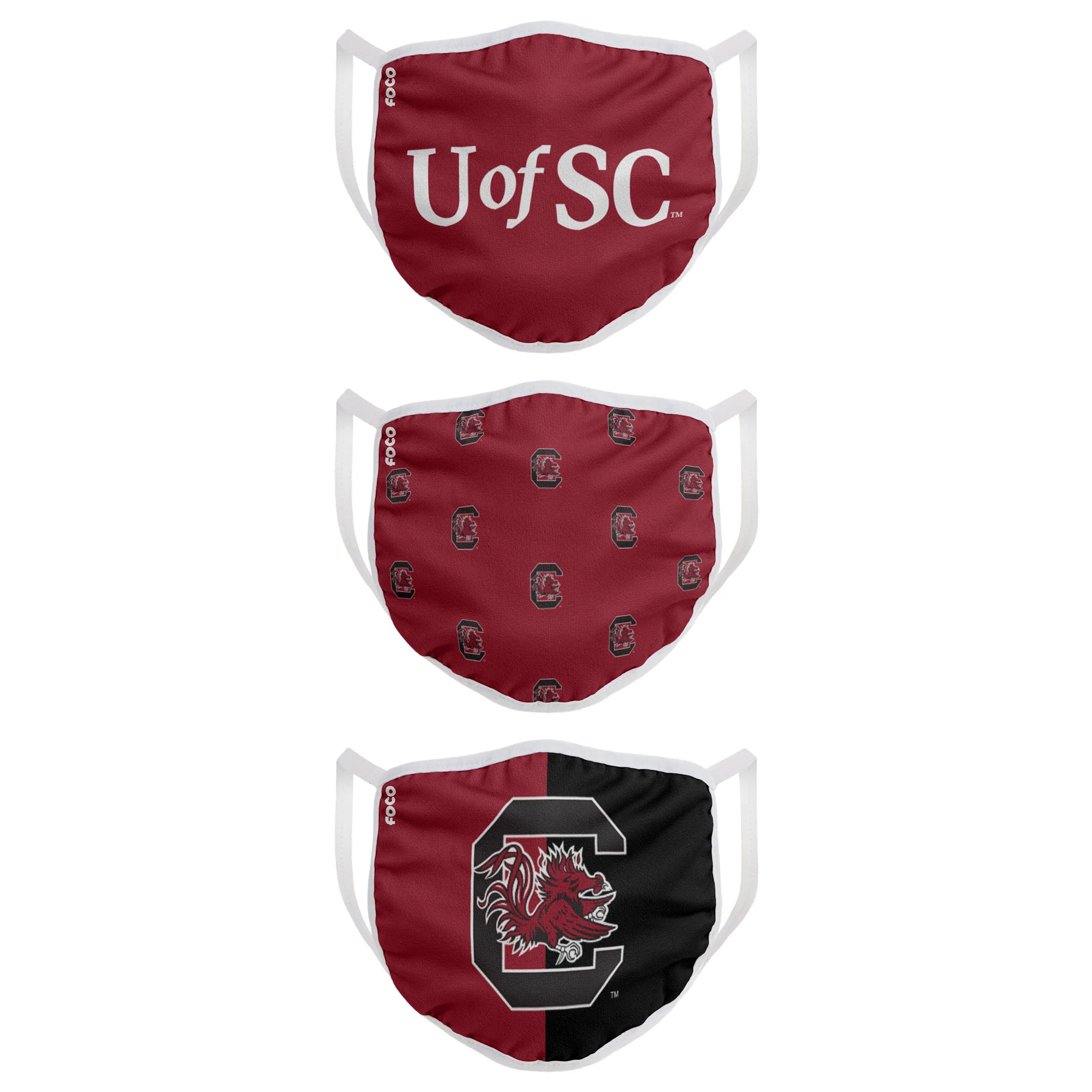 South Carolina Gamecocks NCAA 3 Pack Face Cover - Image 2