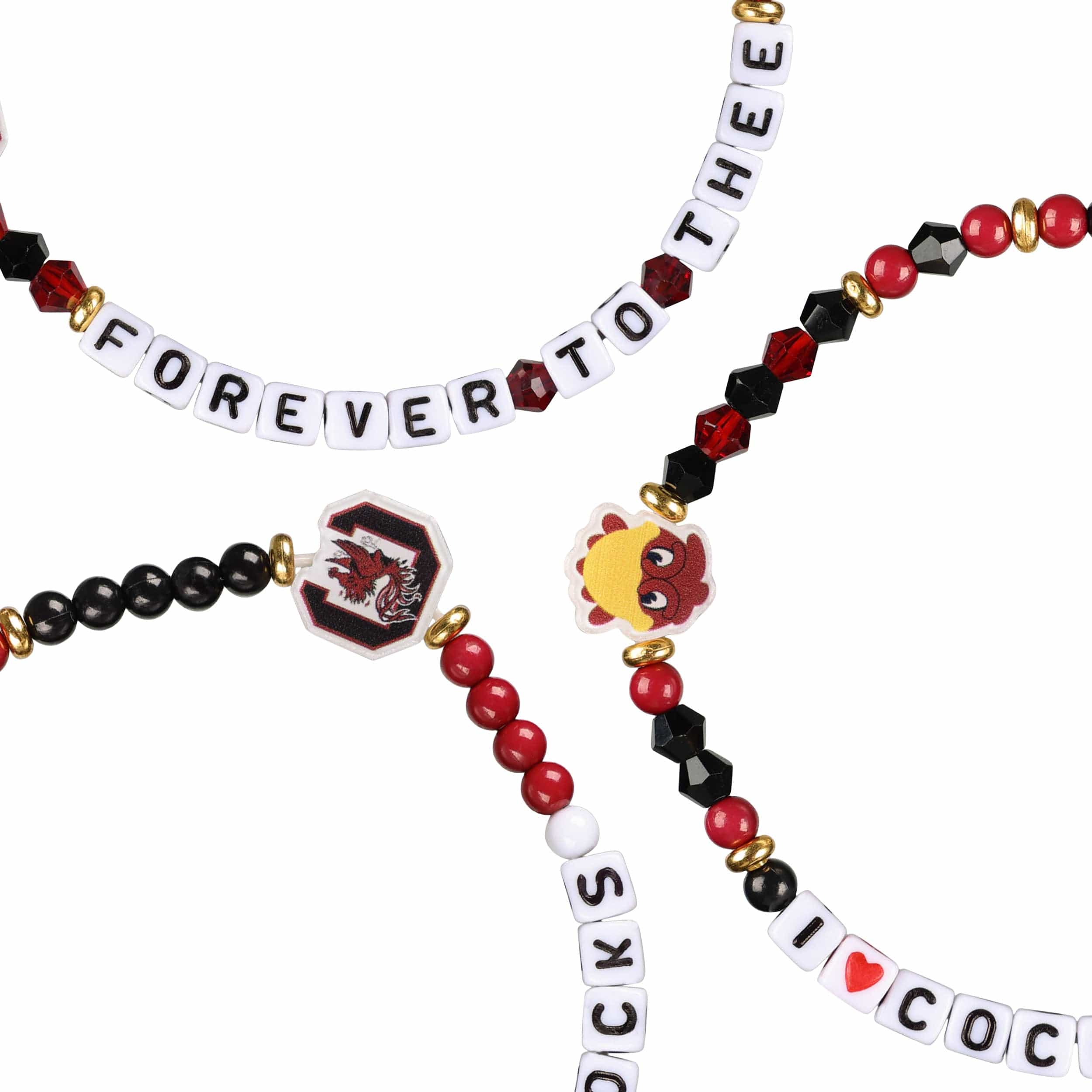South Carolina Gamecocks NCAA 3 Pack Friendship Bracelet - Image 2
