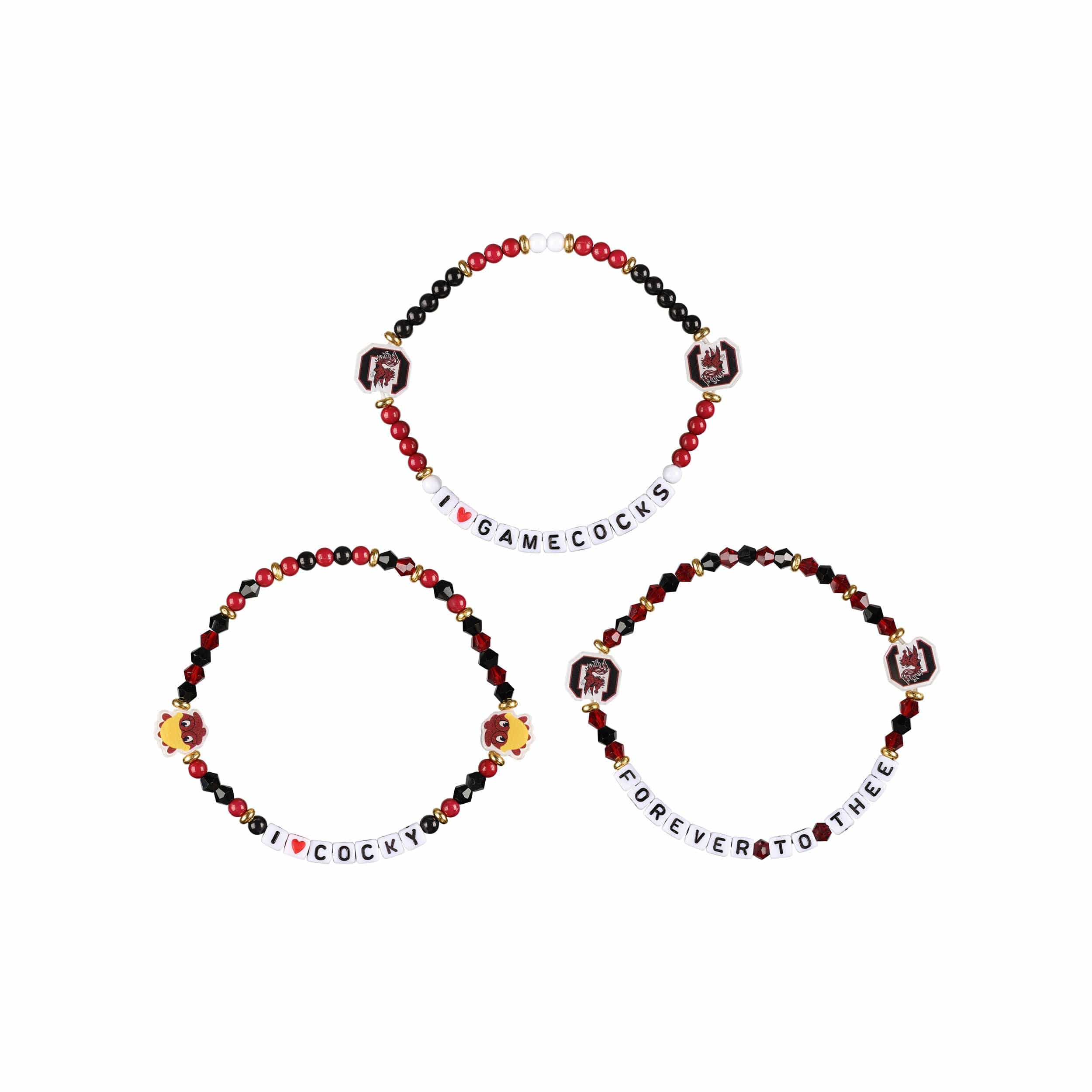 South Carolina Gamecocks NCAA 3 Pack Friendship Bracelet - Image 3