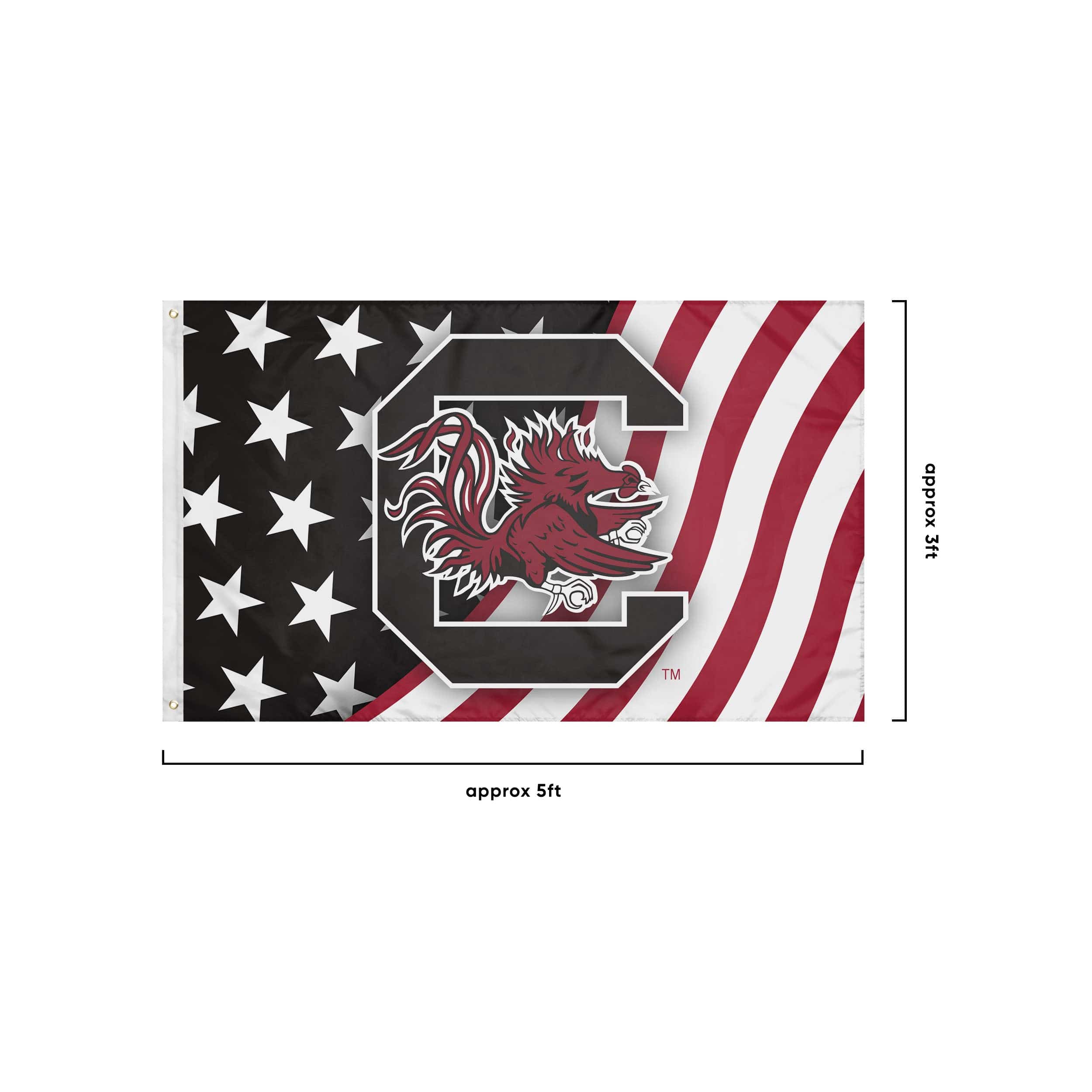 South Carolina Gamecocks NCAA Americana Horizontal Flag - Image 3