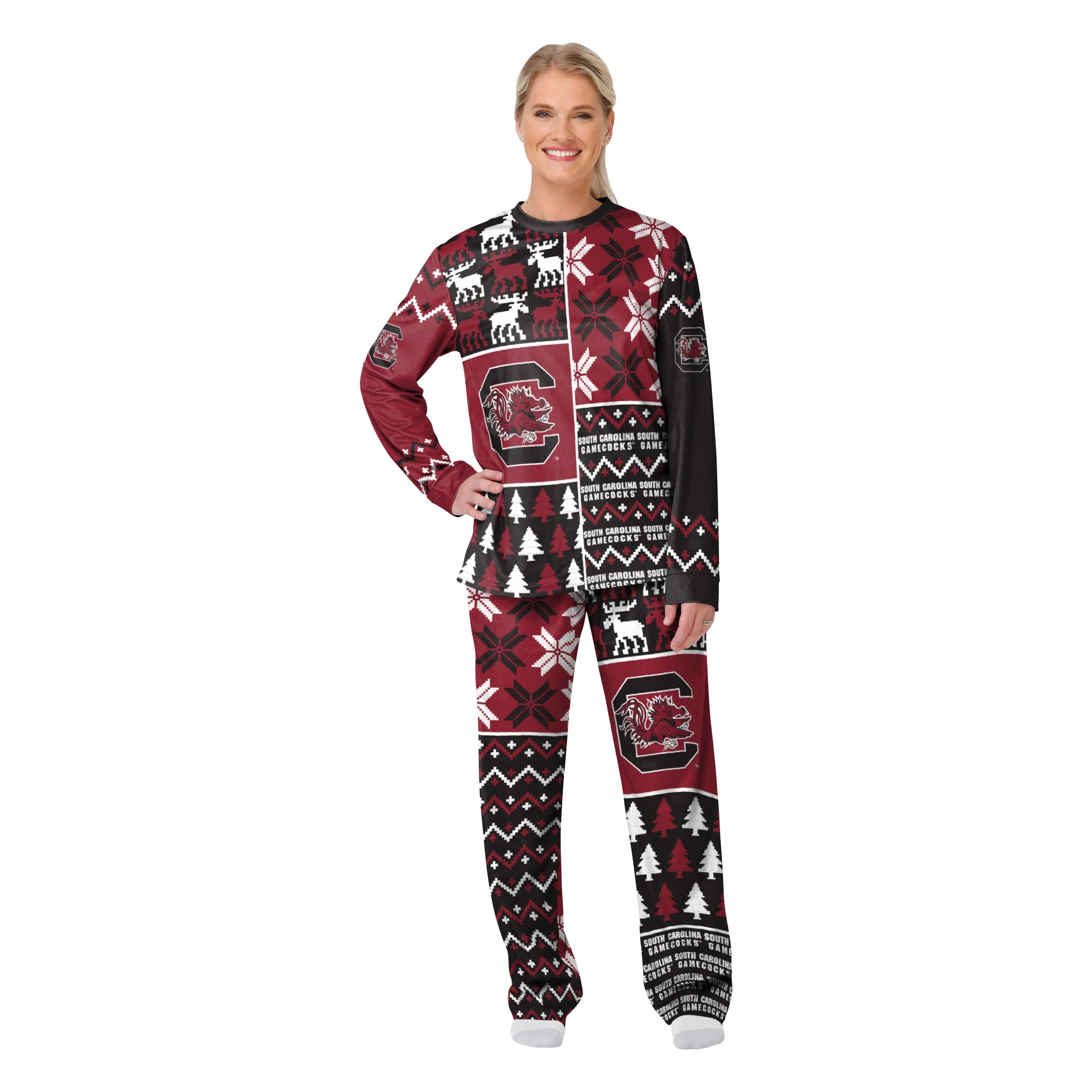 South Carolina Gamecocks NCAA Busy Block Family Holiday Pajamas - Image 5