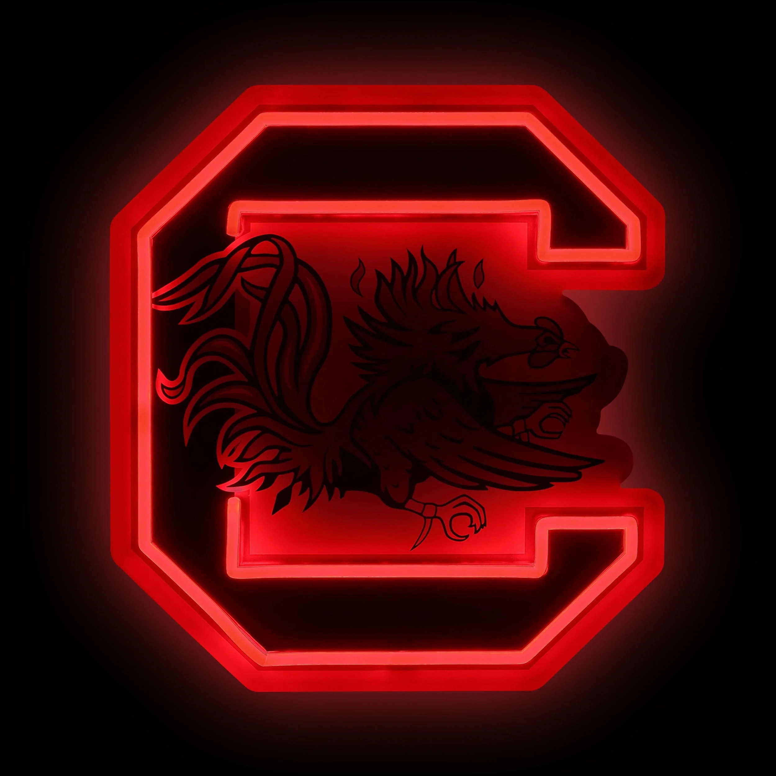 South Carolina Gamecocks NCAA LED Neon Light Up Team Logo Sign - Image 2