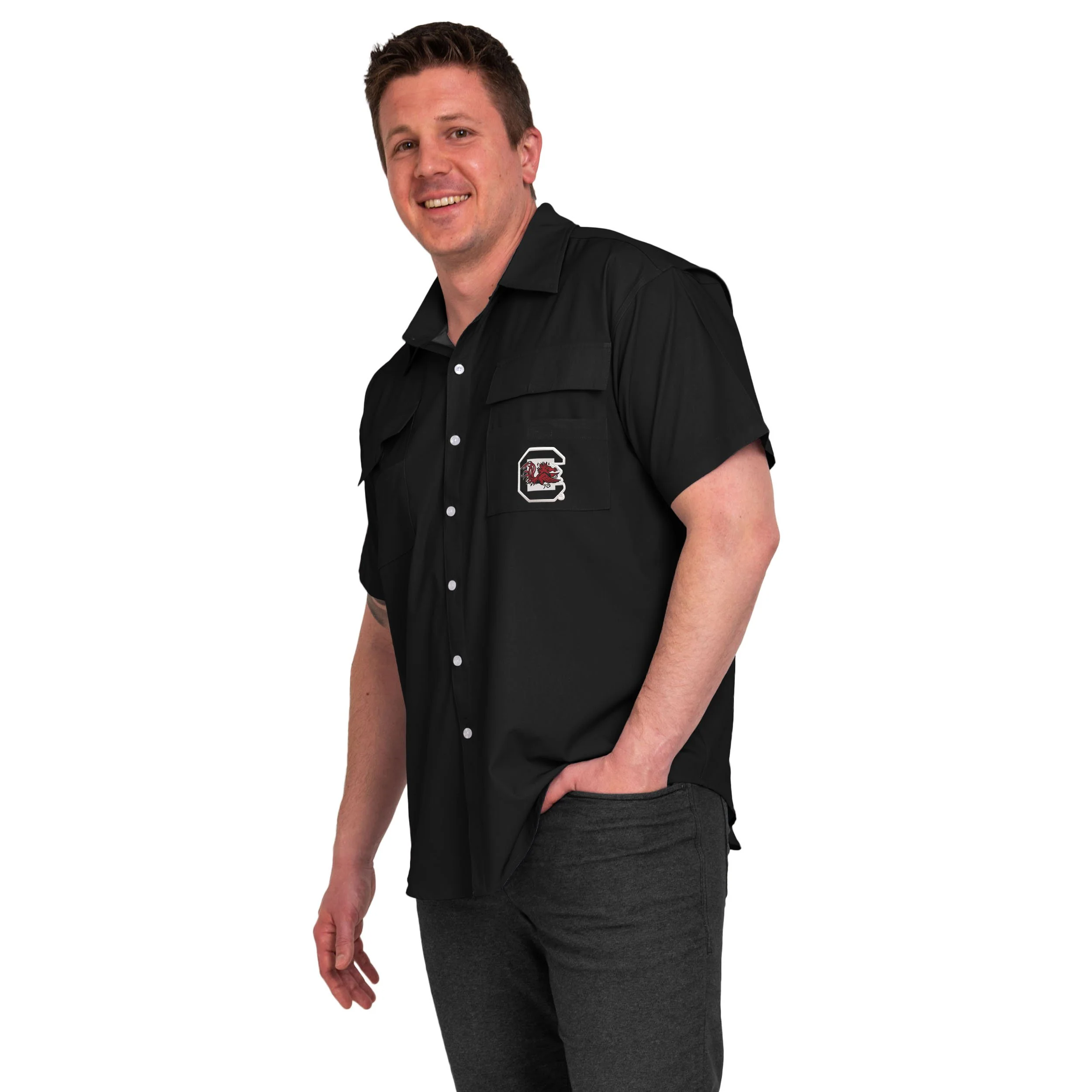 South Carolina Gamecocks NCAA Mens Gone Fishing Shirt - Image 3