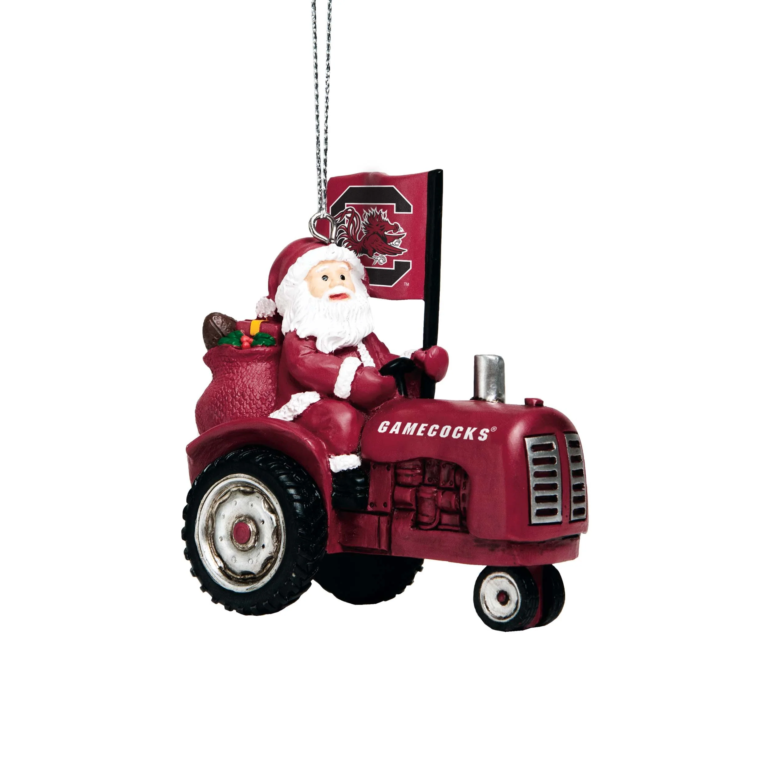 South Carolina Gamecocks NCAA Santa Riding Tractor Ornament