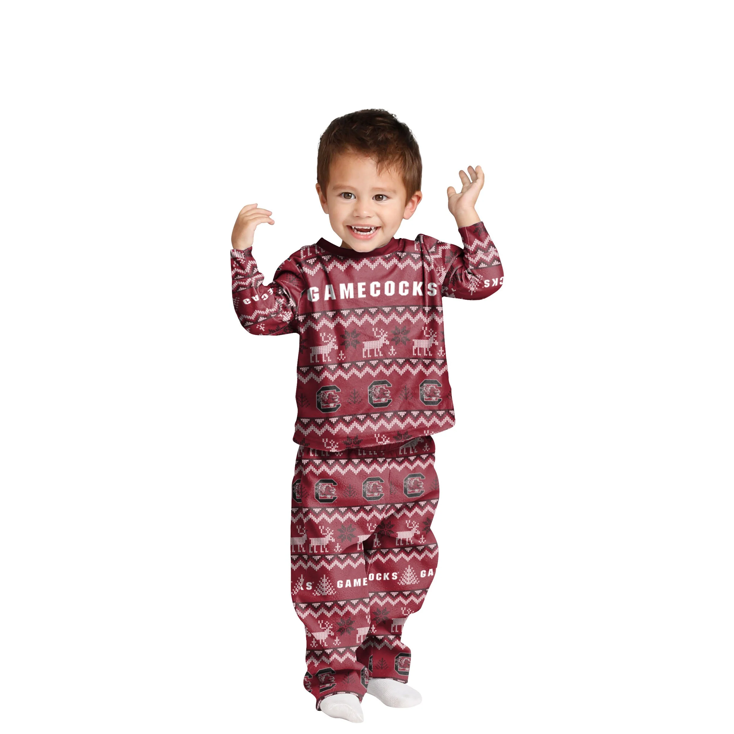 South Carolina Gamecocks NCAA Ugly Pattern Family Holiday Pajamas - Image 3