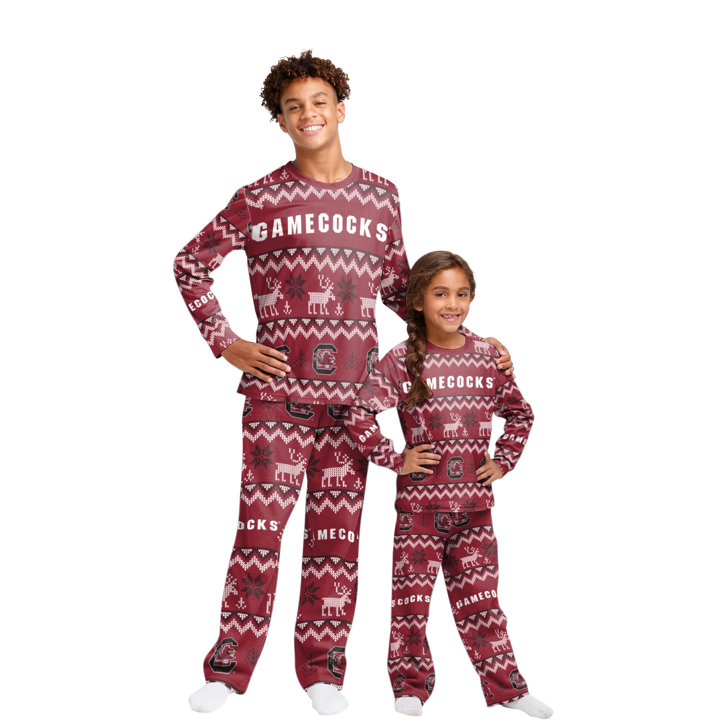 South Carolina Gamecocks NCAA Ugly Pattern Family Holiday Pajamas - Image 4